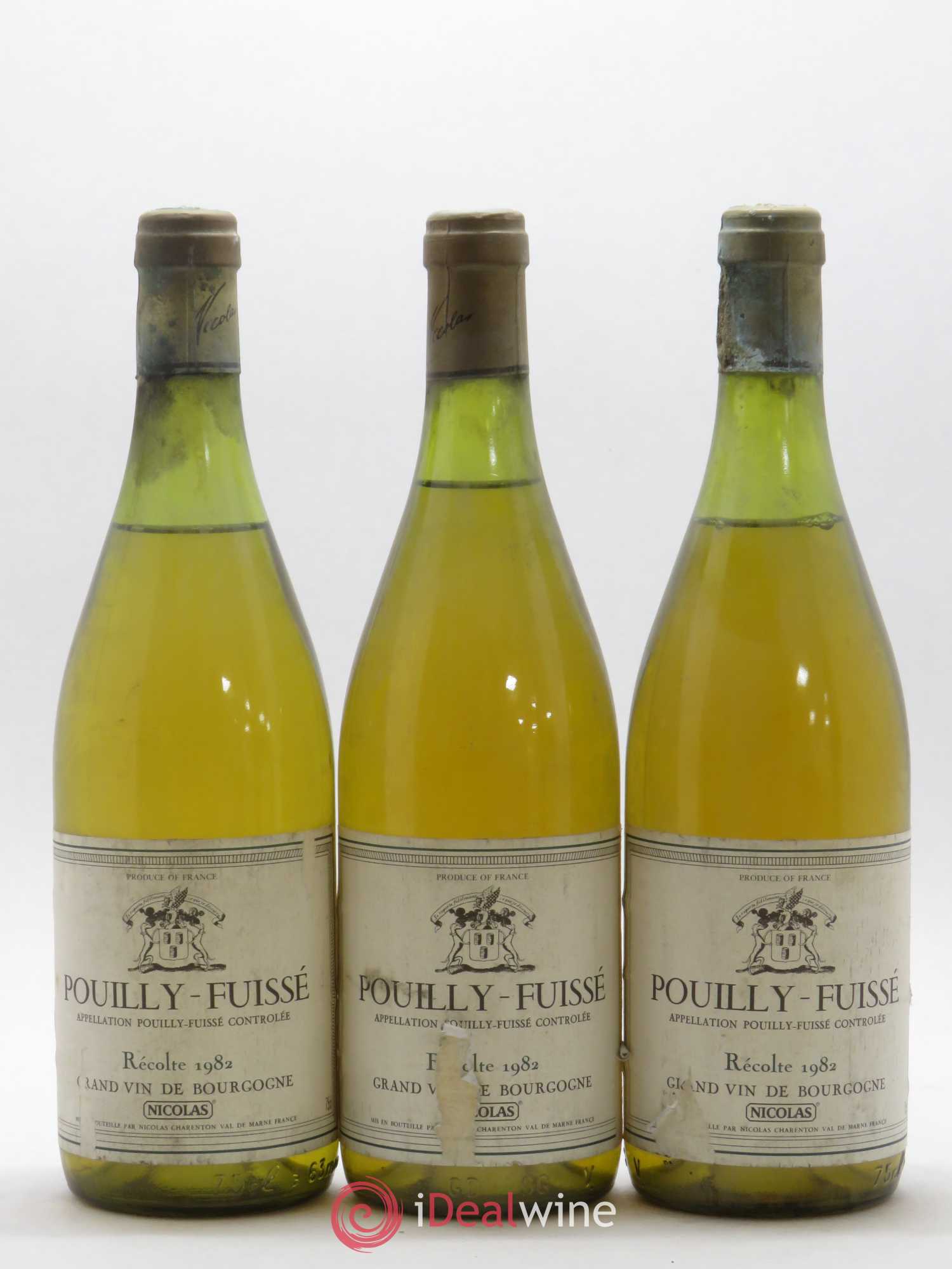 Pouilly-Fuissé Sélection Nicolas 1982 - Posten von 3 Flaschen - 0
