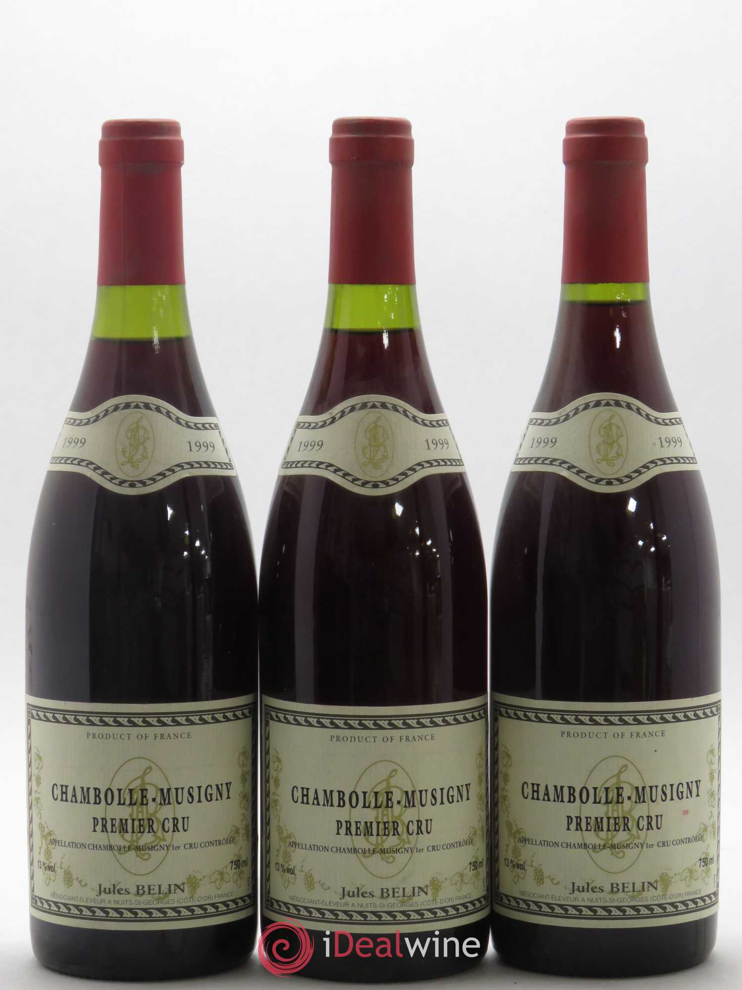 Chambolle-Musigny 1er Cru Jules Belin 1999 - Posten von 3 Flaschen - 0