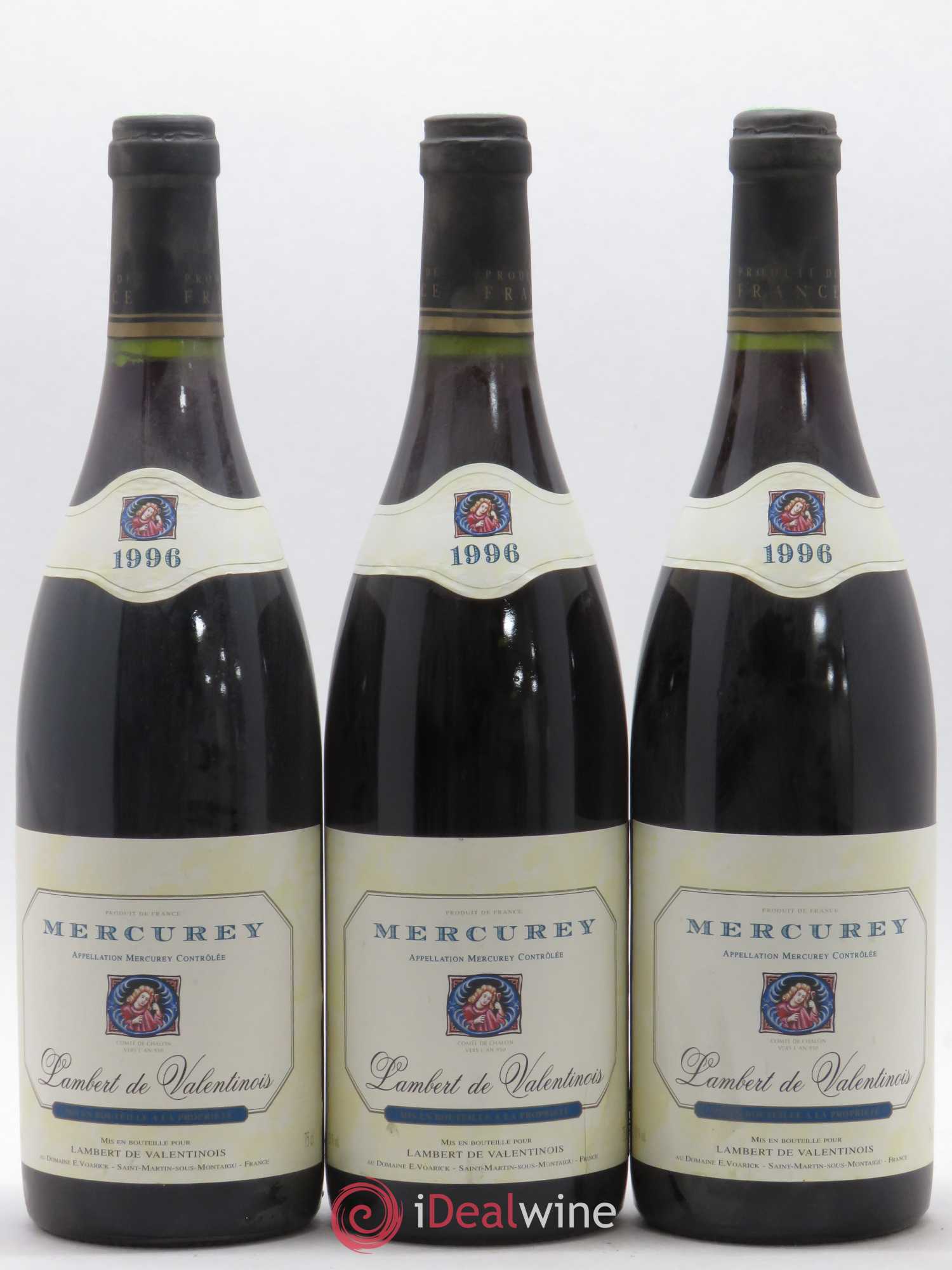 Mercurey Lambert de Valentinois 1996 - Lot de 3 bouteilles - 0
