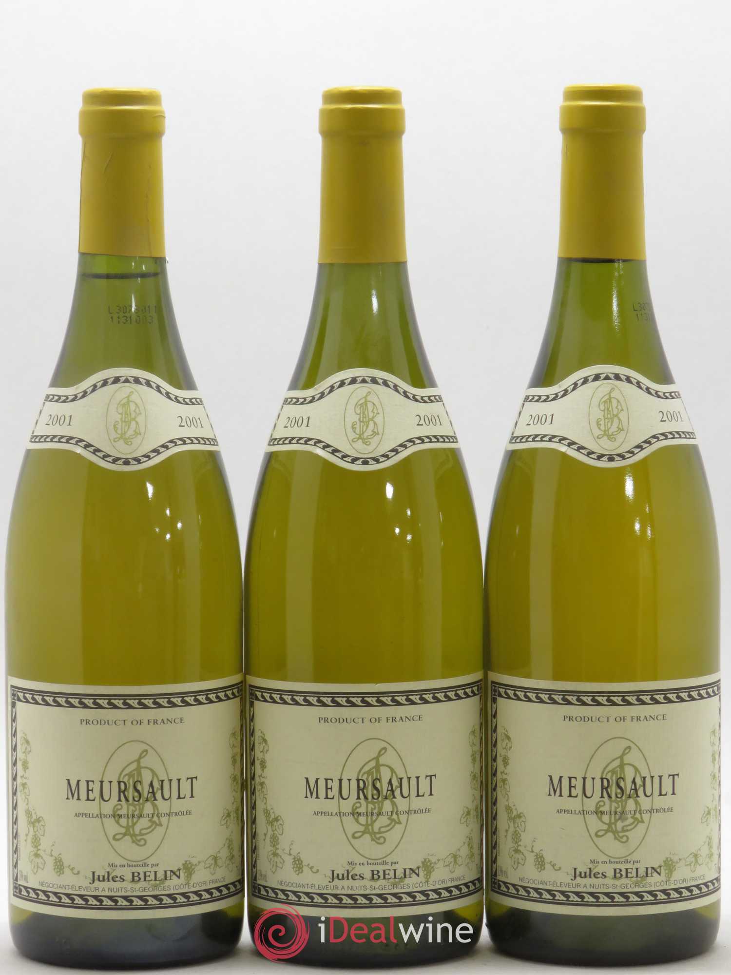 Meursault Jules Belin 2001 - Posten von 3 Flaschen - 0