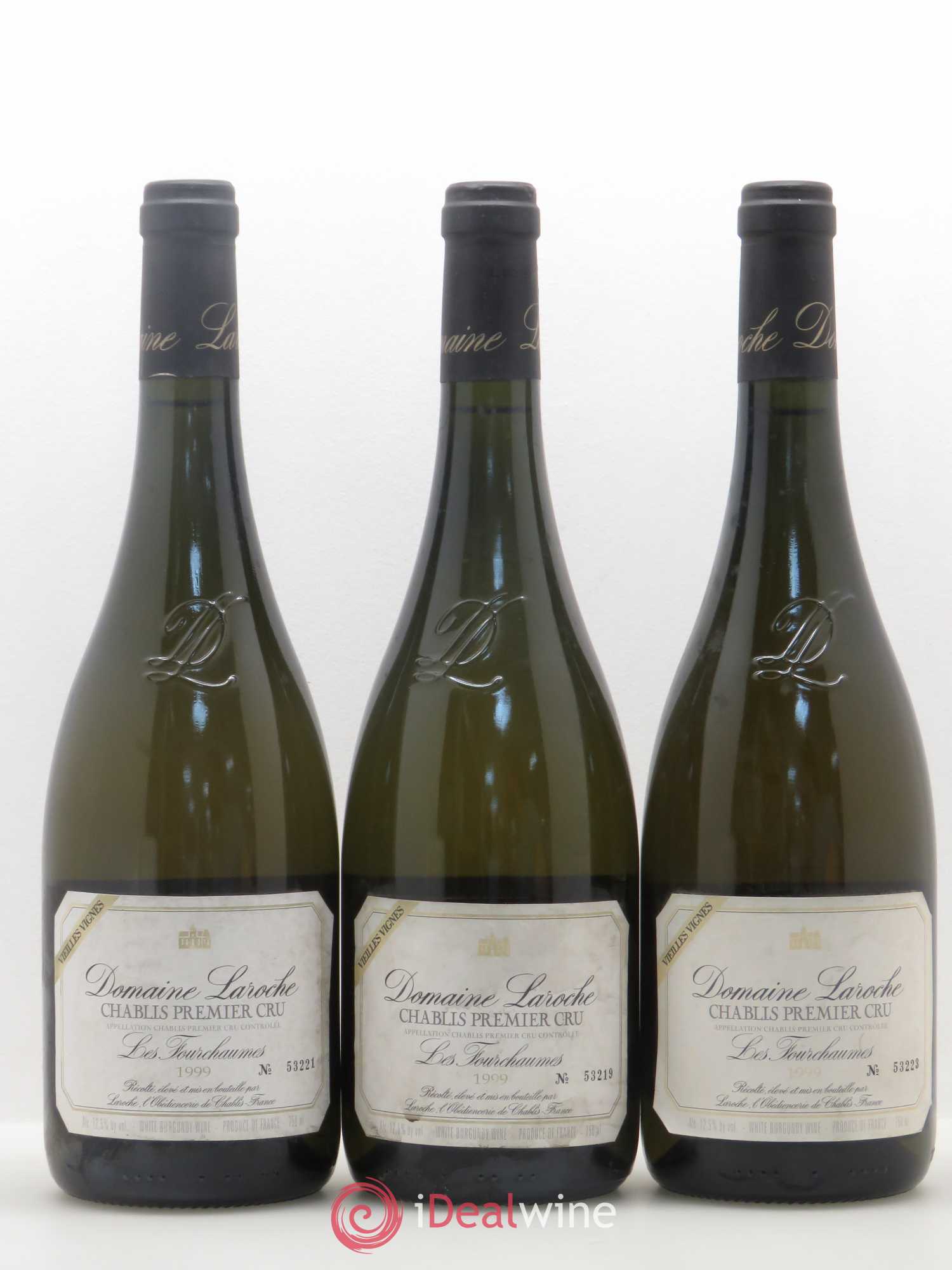 Chablis 1er Cru Fourchaumes Vieilles Vignes Domaine Laroche 1999 - Lot de 3 bouteilles - 0
