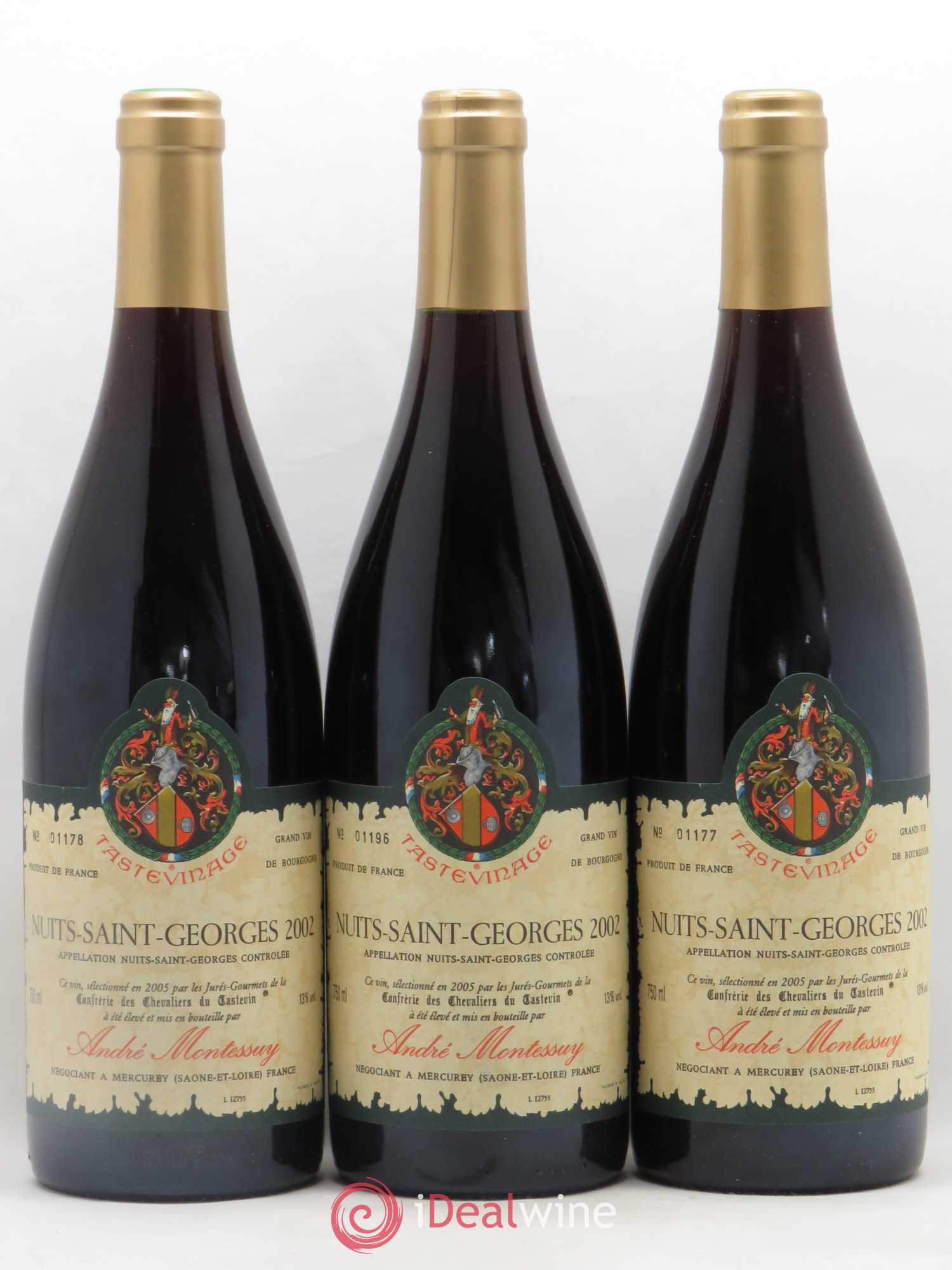 Nuits-Saint-Georges André Montessuy Tastevinage 2002 - Lot of 6 bottles - 1