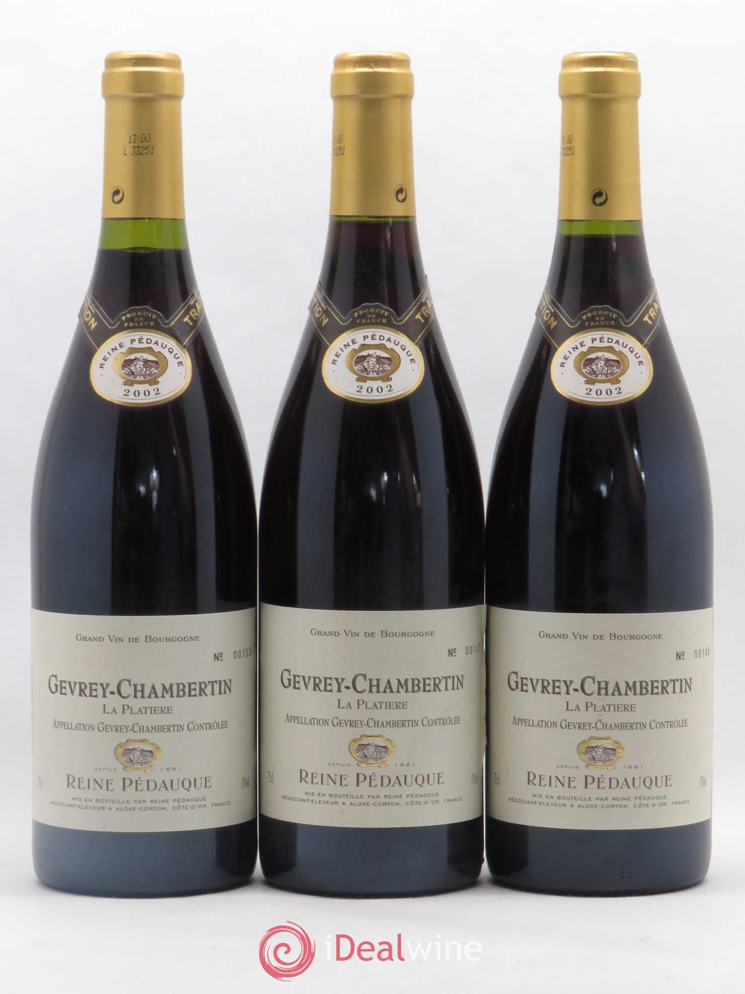 Gevrey-Chambertin La Platière Reine Pedauque 2002 - Posten von 3 Flaschen - 0