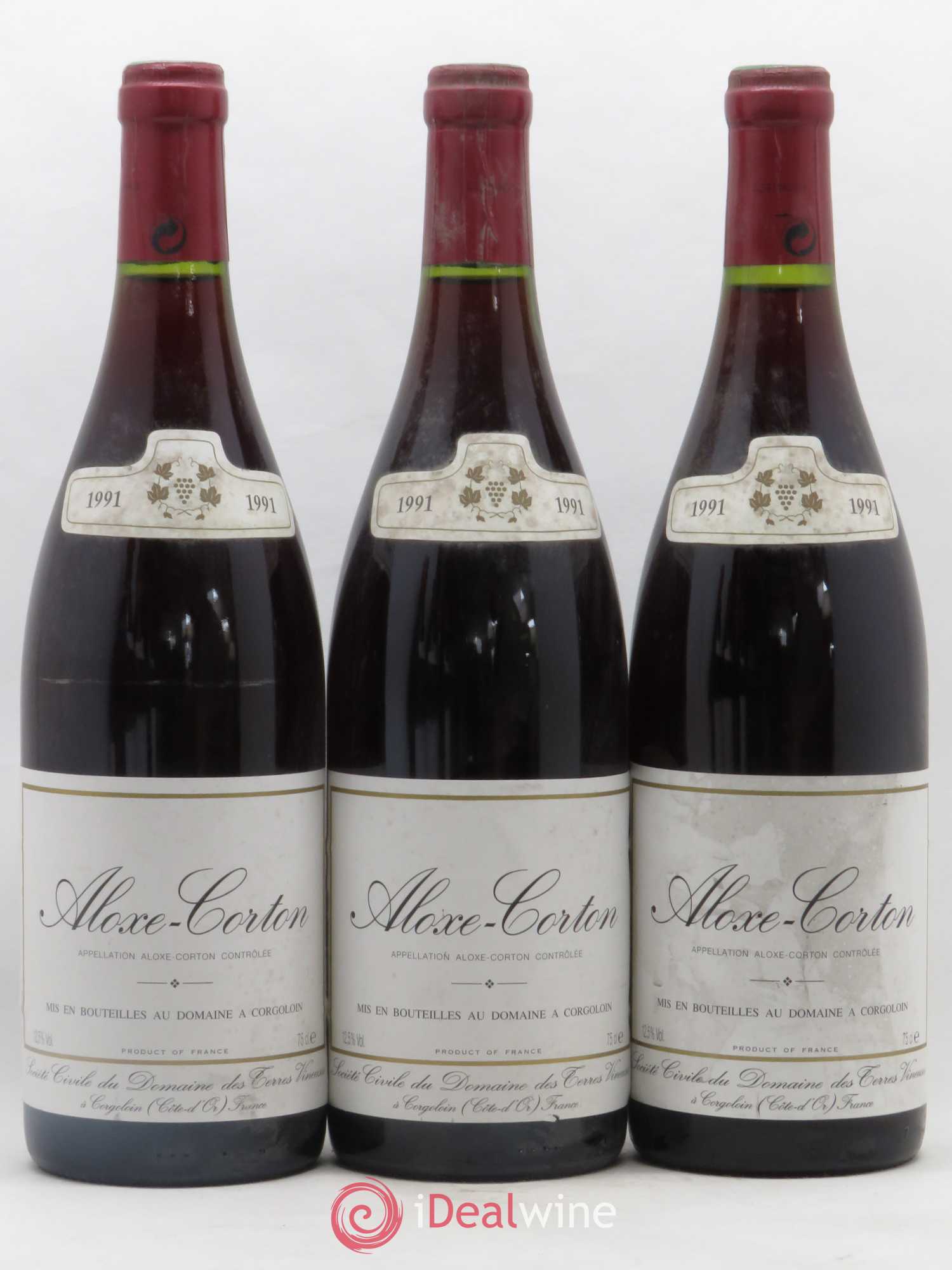 Aloxe-Corton Domaine Des Terres Vineuses 1991 - Posten von 3 Flaschen - 0