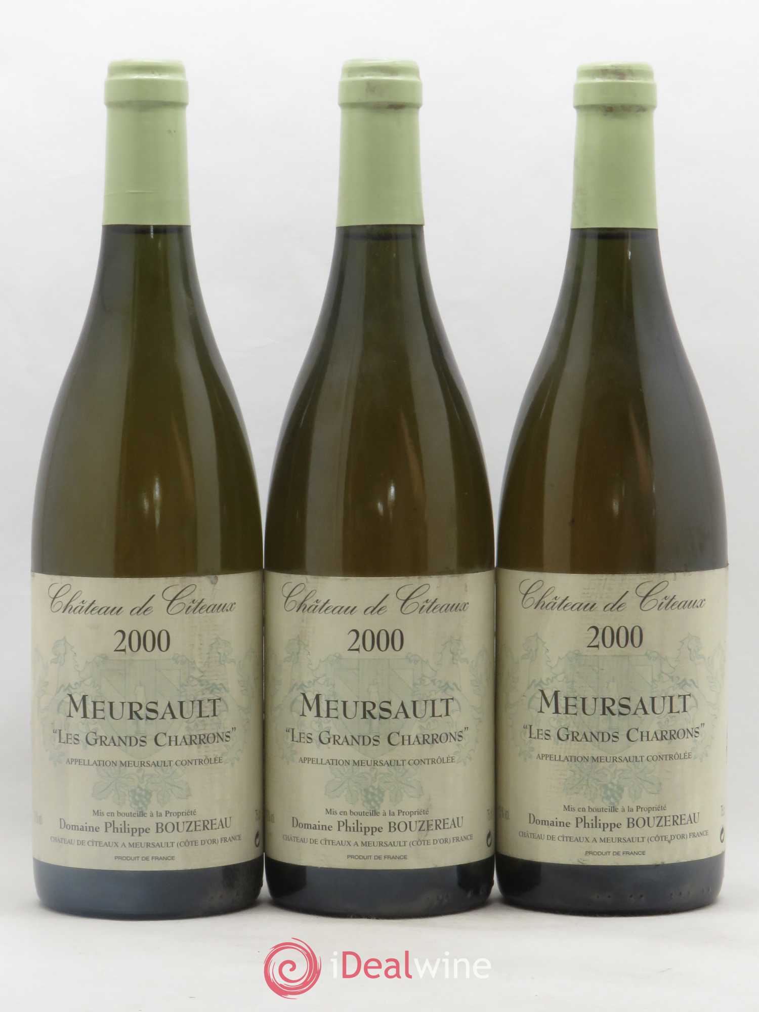Meursault Les Grand Charrons Chateau de Citeaux Domaine Philippe Bouzereau 2000 - Posten von 3 Flaschen - 0