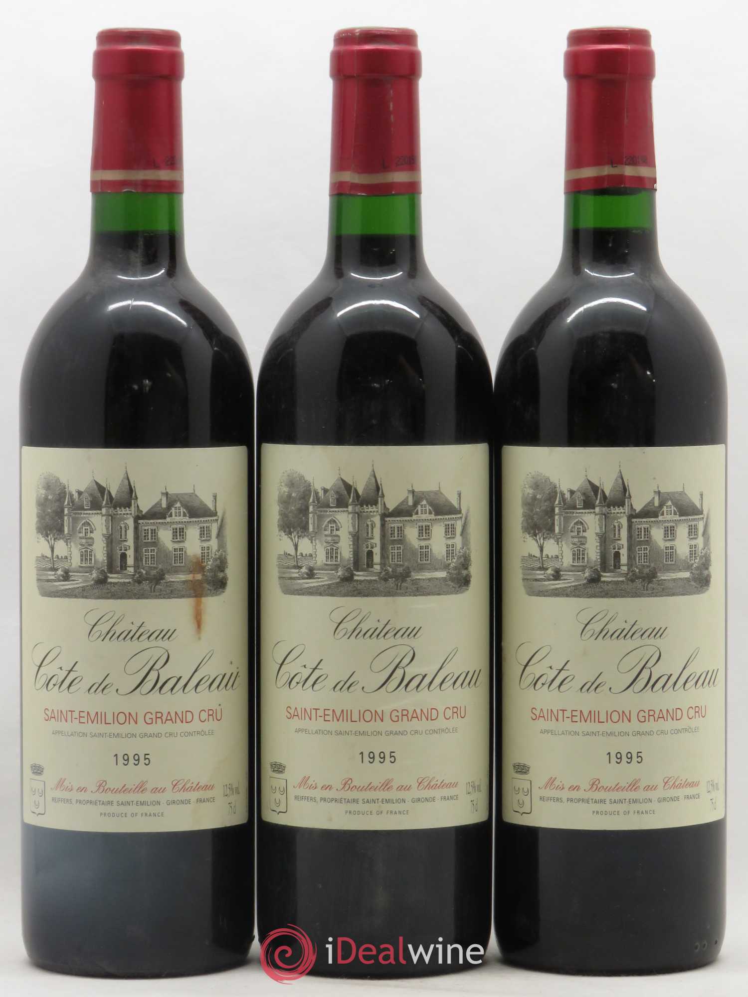 Château Côte de Baleau Grand Cru Classé 1995 - Lot de 6 bouteilles - 1