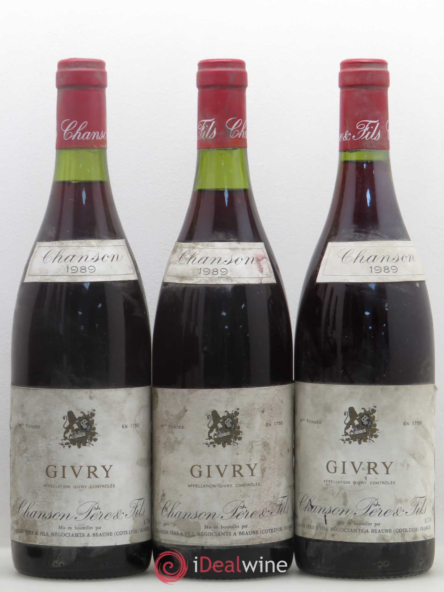 Givry Chanson (sans prix de réserve) 1989 - Lot de 6 bouteilles - 2