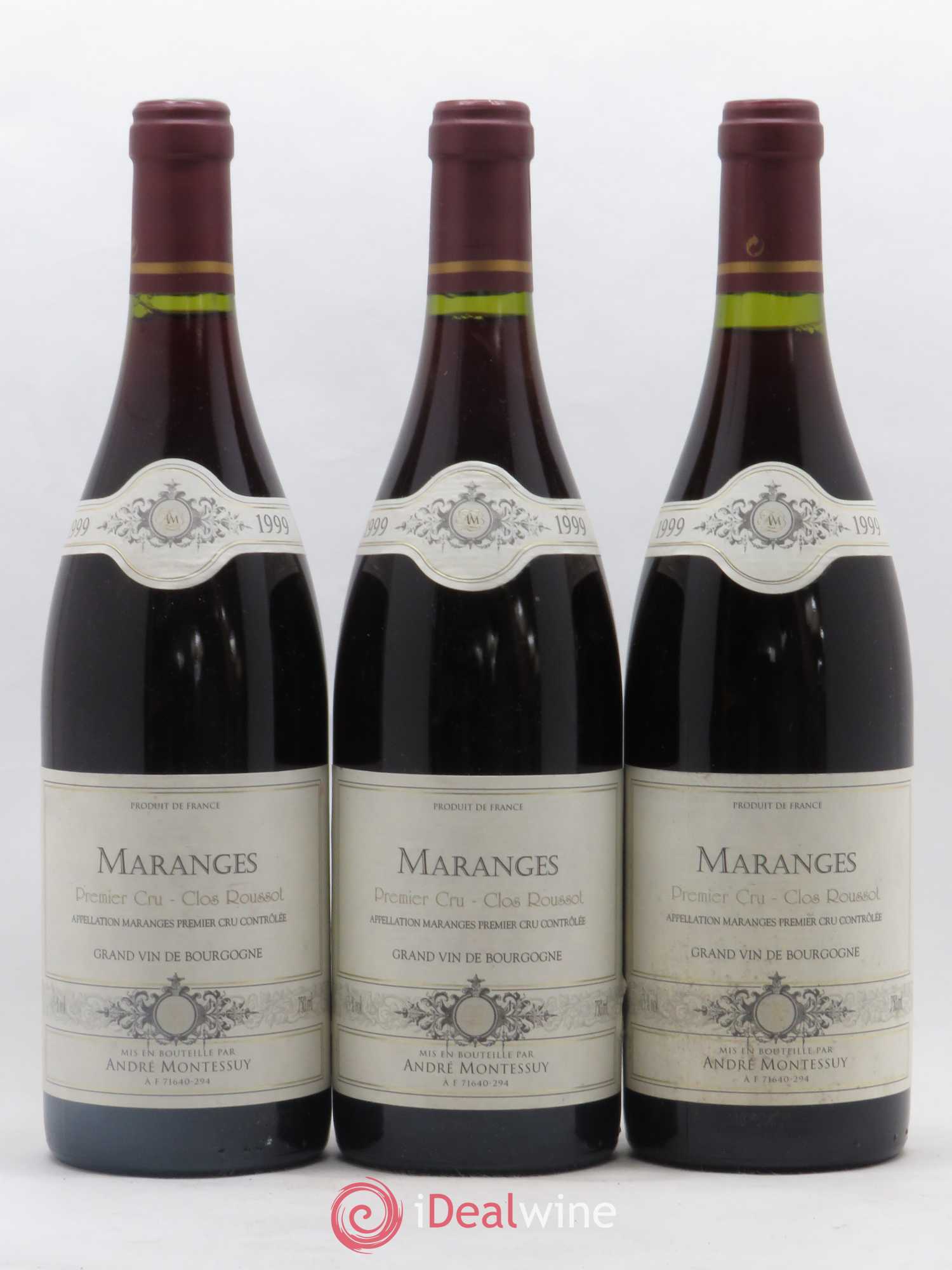 Maranges 1er Cru Clos Roussot André Montessuy 1999 - Lot de 3 bouteilles - 0
