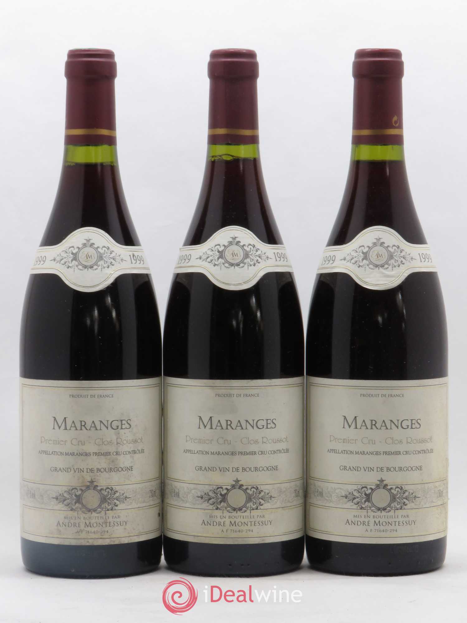 Maranges 1er Cru Clos Roussot André Montessuy 1999 - Lot de 3 bouteilles - 0
