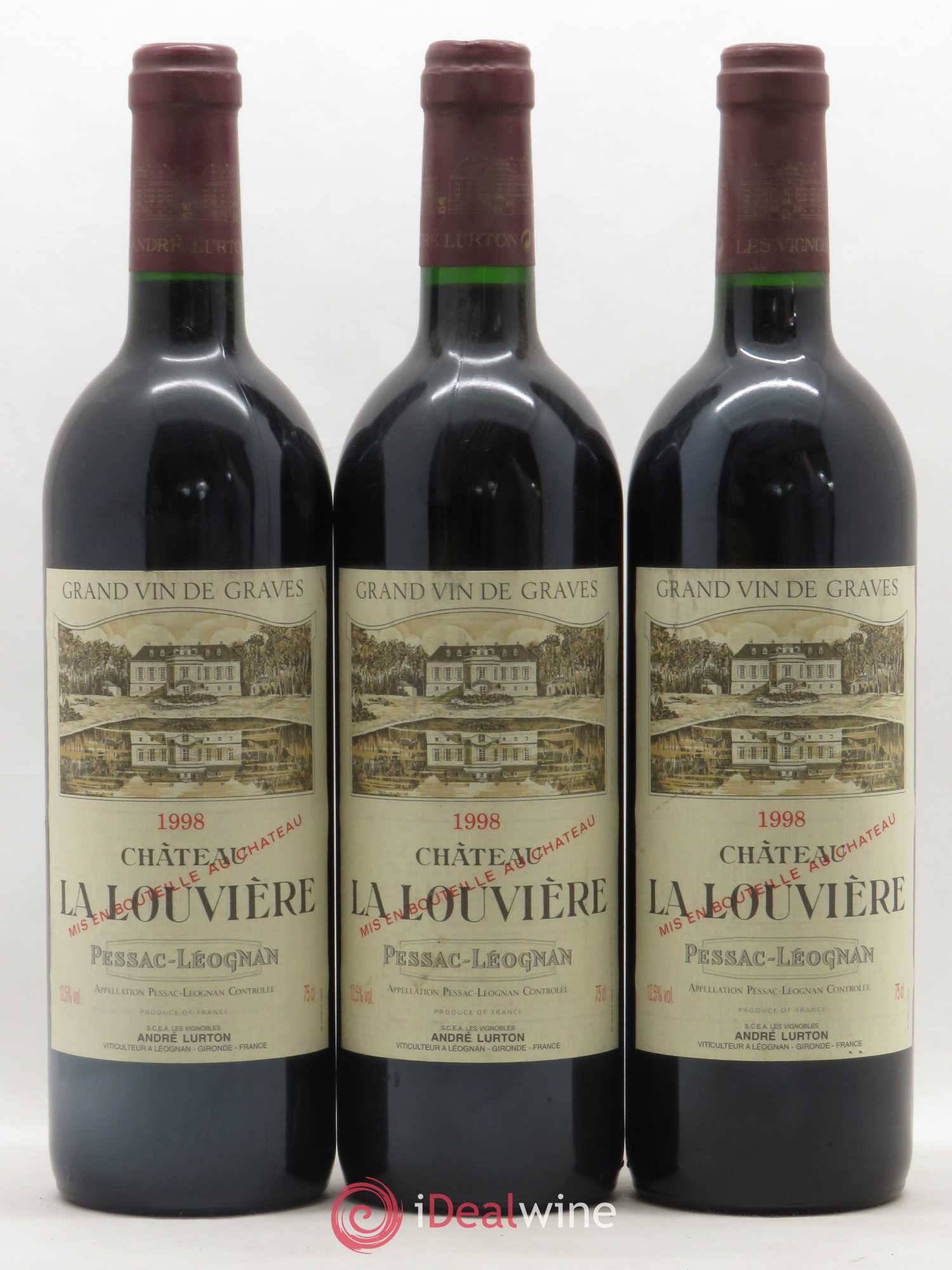 Château la Louvière 1998 - Lot of 12 bottles - 1