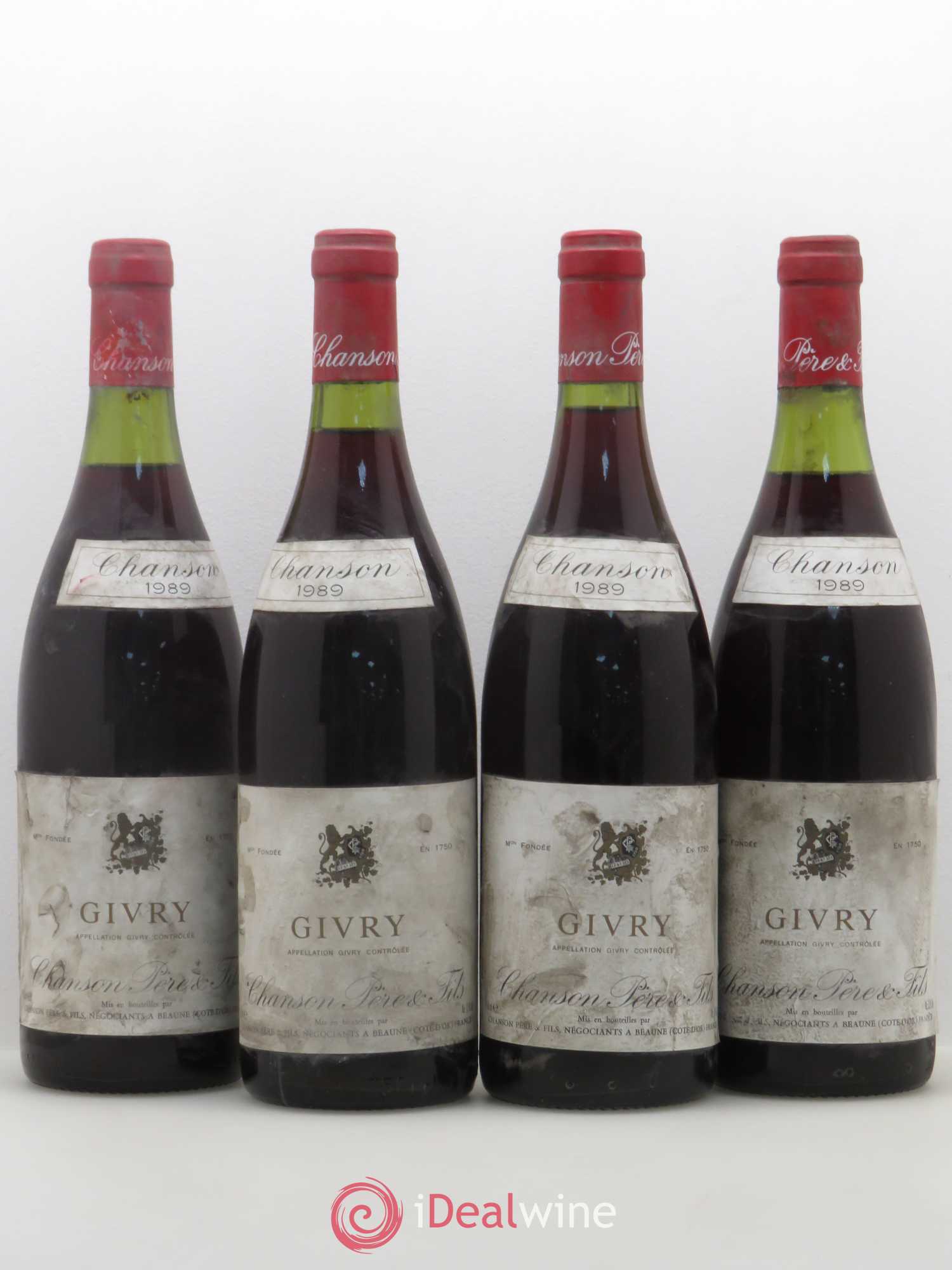 Givry Chanson (sans prix de réserve) 1989 - Lot de 4 bouteilles - 0