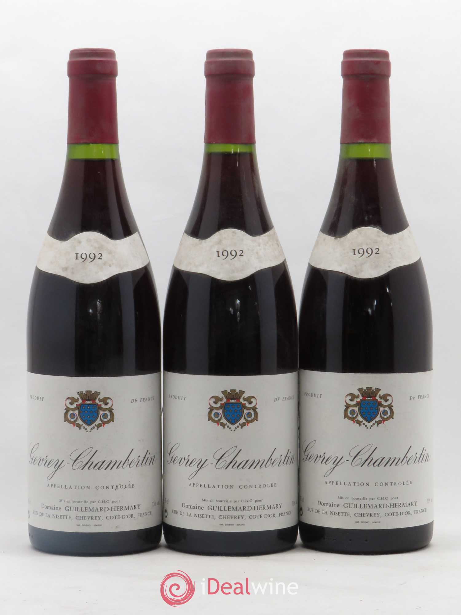 Gevrey-Chambertin Domaine Guillemard Hermary 1992 - Posten von 3 Flaschen - 0