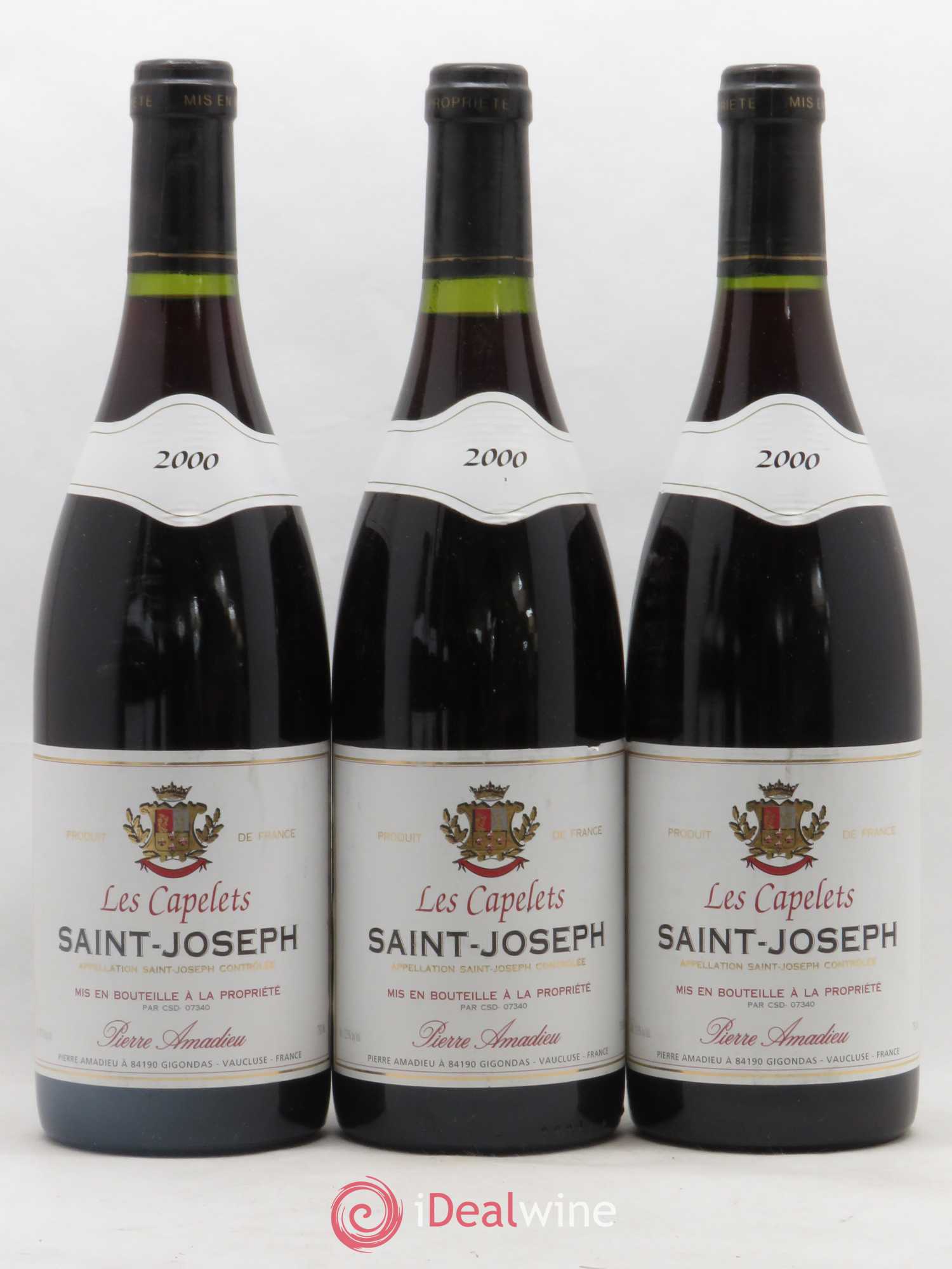 Saint-Joseph Les Capelets Pierre Amadieu 2000 - Posten von 3 Flaschen - 0
