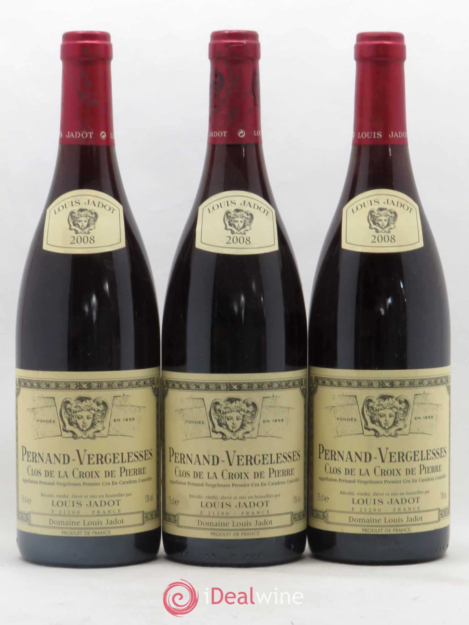 Pernand-Vergelesses 1er Cru En Caradeux Clos de la Croix de Pierre Héritiers Louis Jadot (Domaine des) - Louis Jadot 2008 - Lot de 3 bouteilles - 0