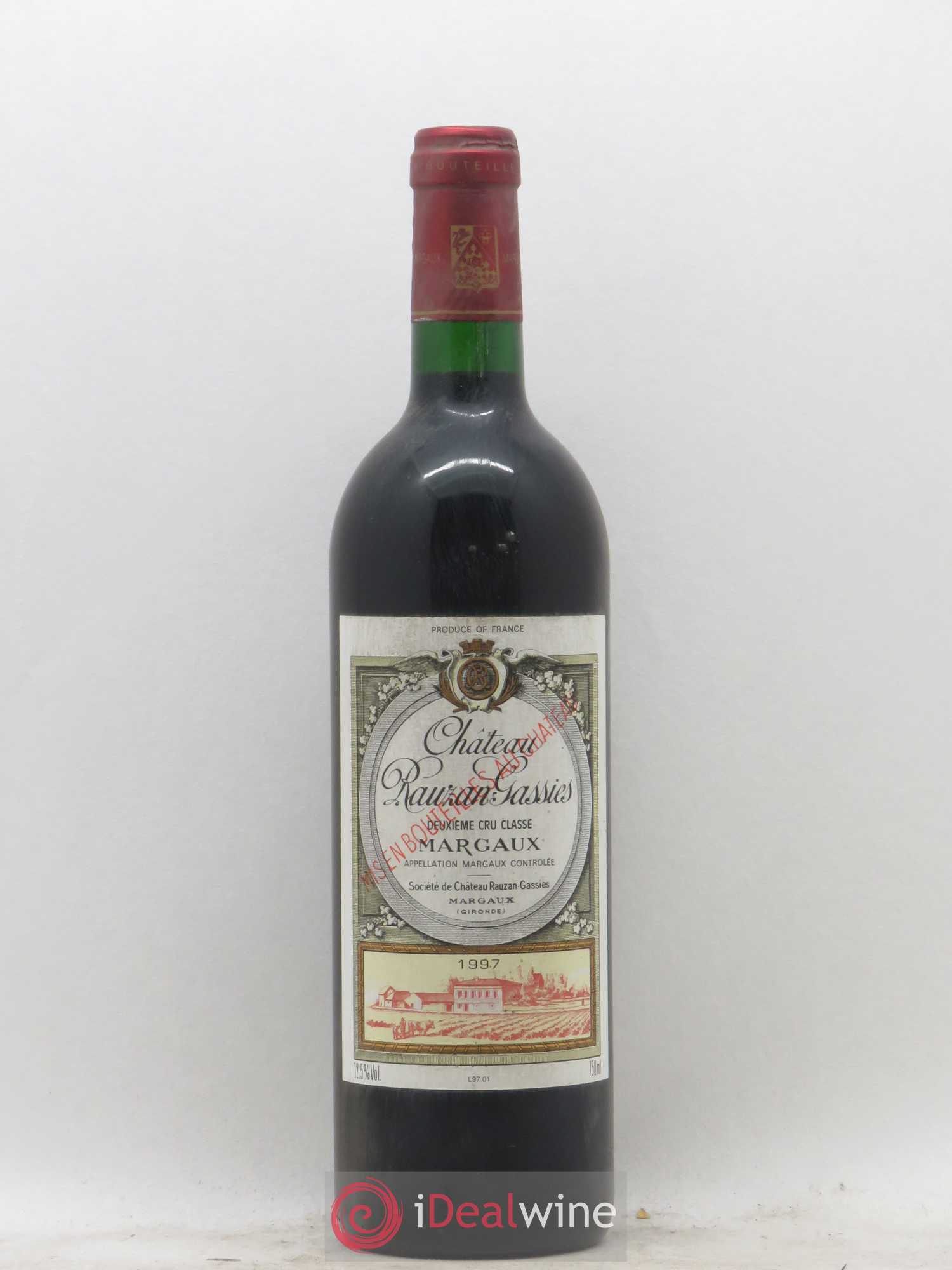 Château Rauzan-Gassies 2ème Grand Cru Classé 1997 - Lot de 1 bouteille - 0