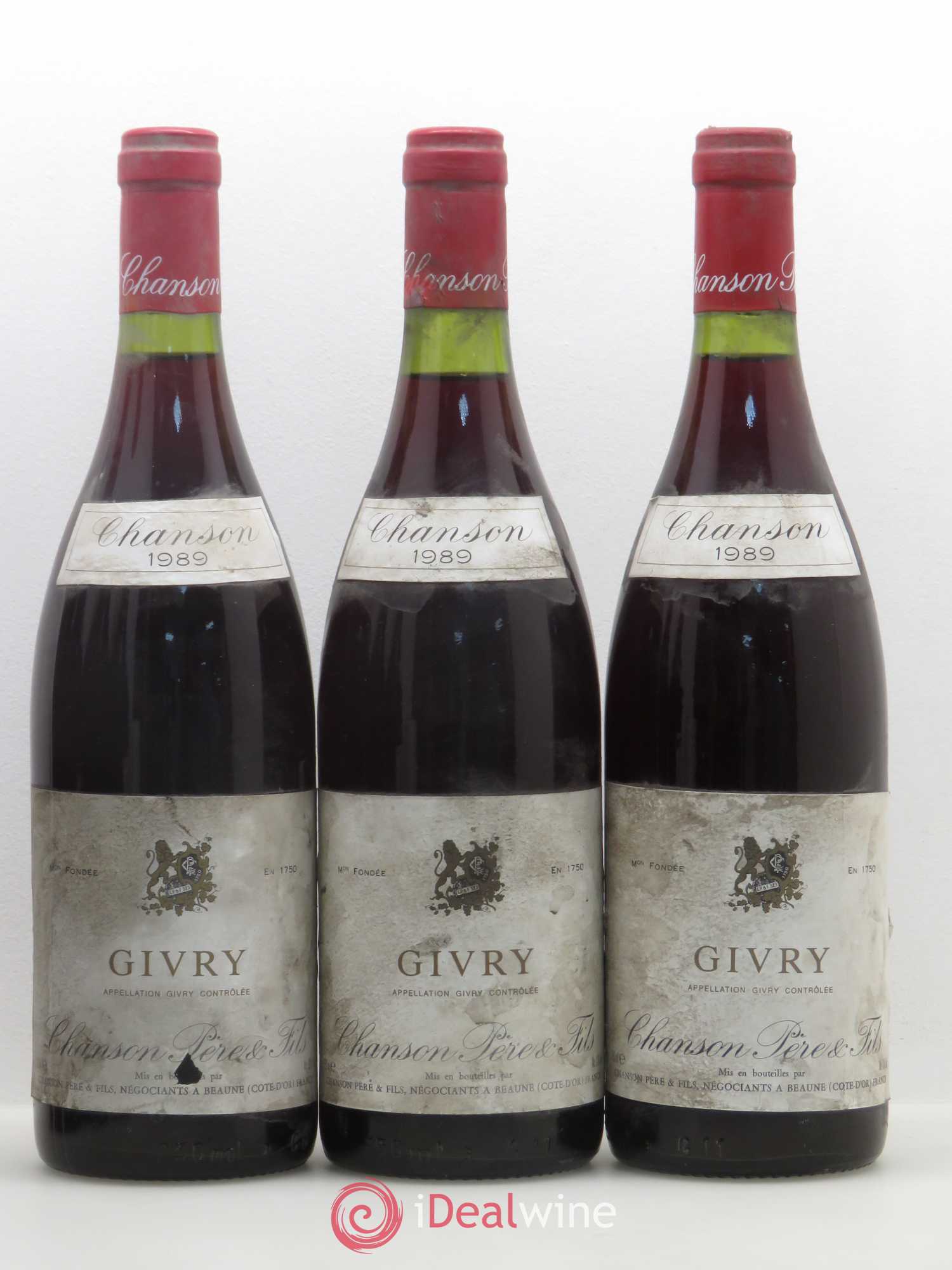 Givry Chanson 1989 - Lot de 6 bouteilles - 1