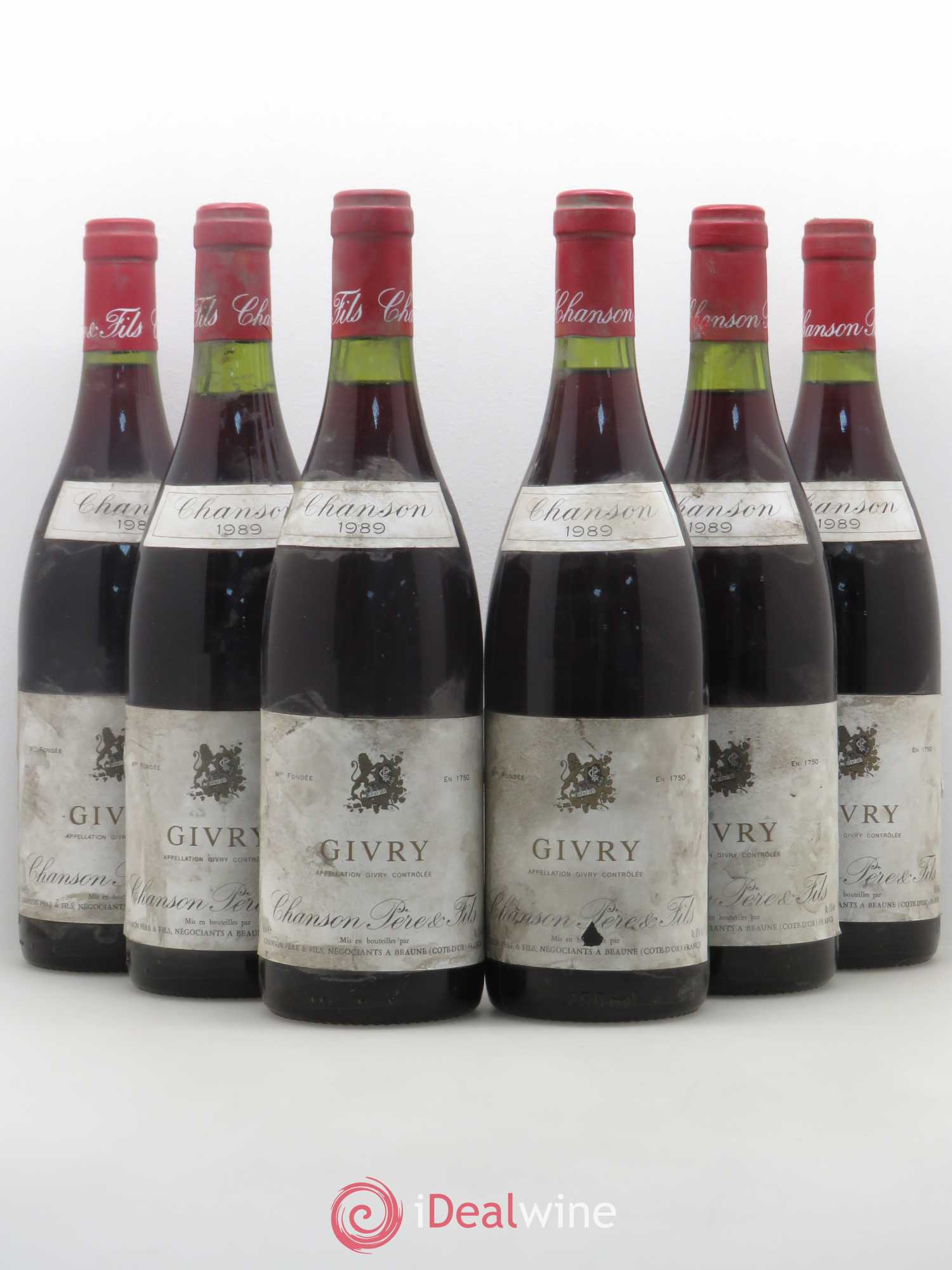 Givry Chanson 1989 - Lot de 6 bouteilles - 0