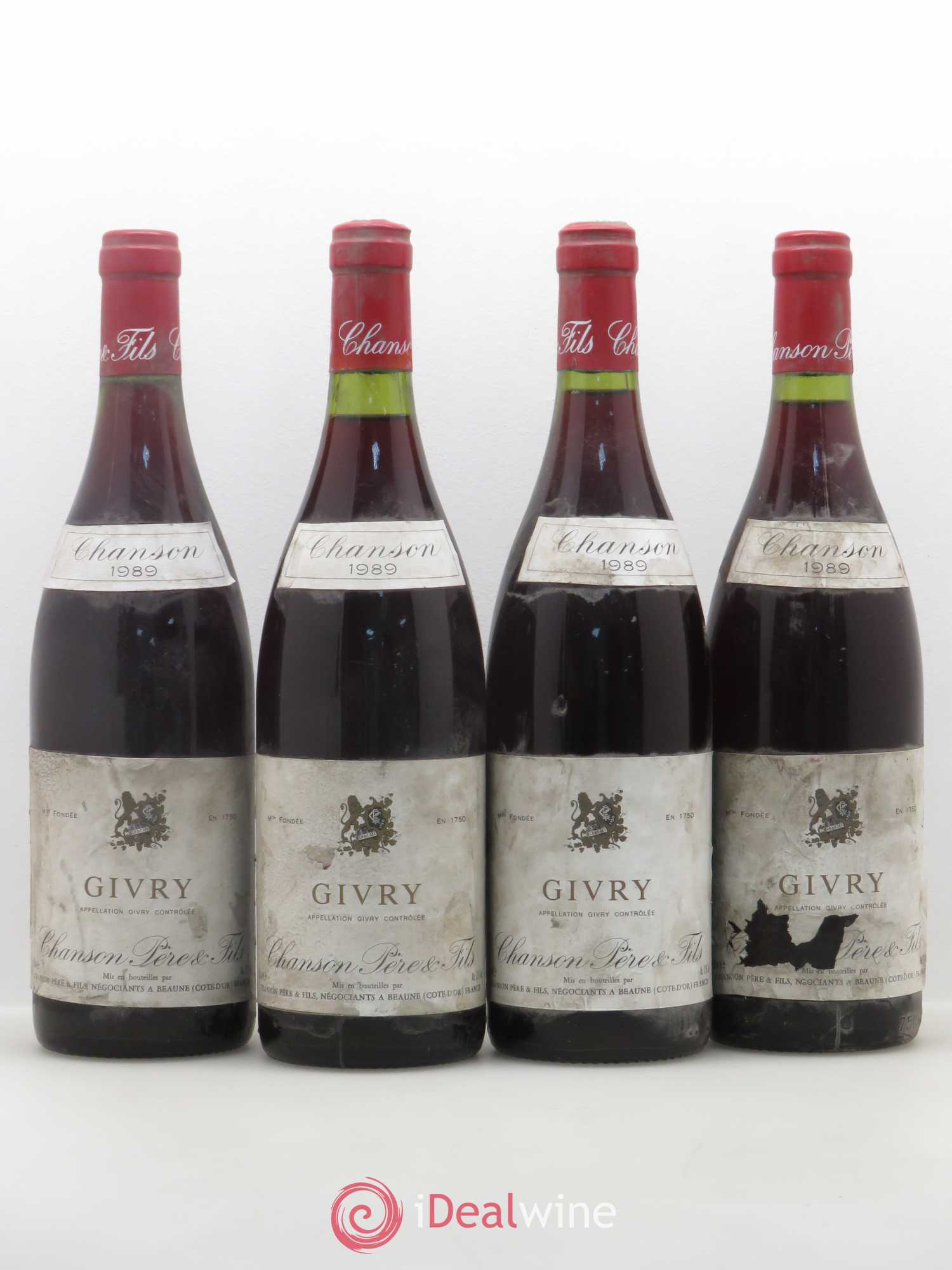 Givry Chanson 1989 - Lot de 4 bouteilles - 0