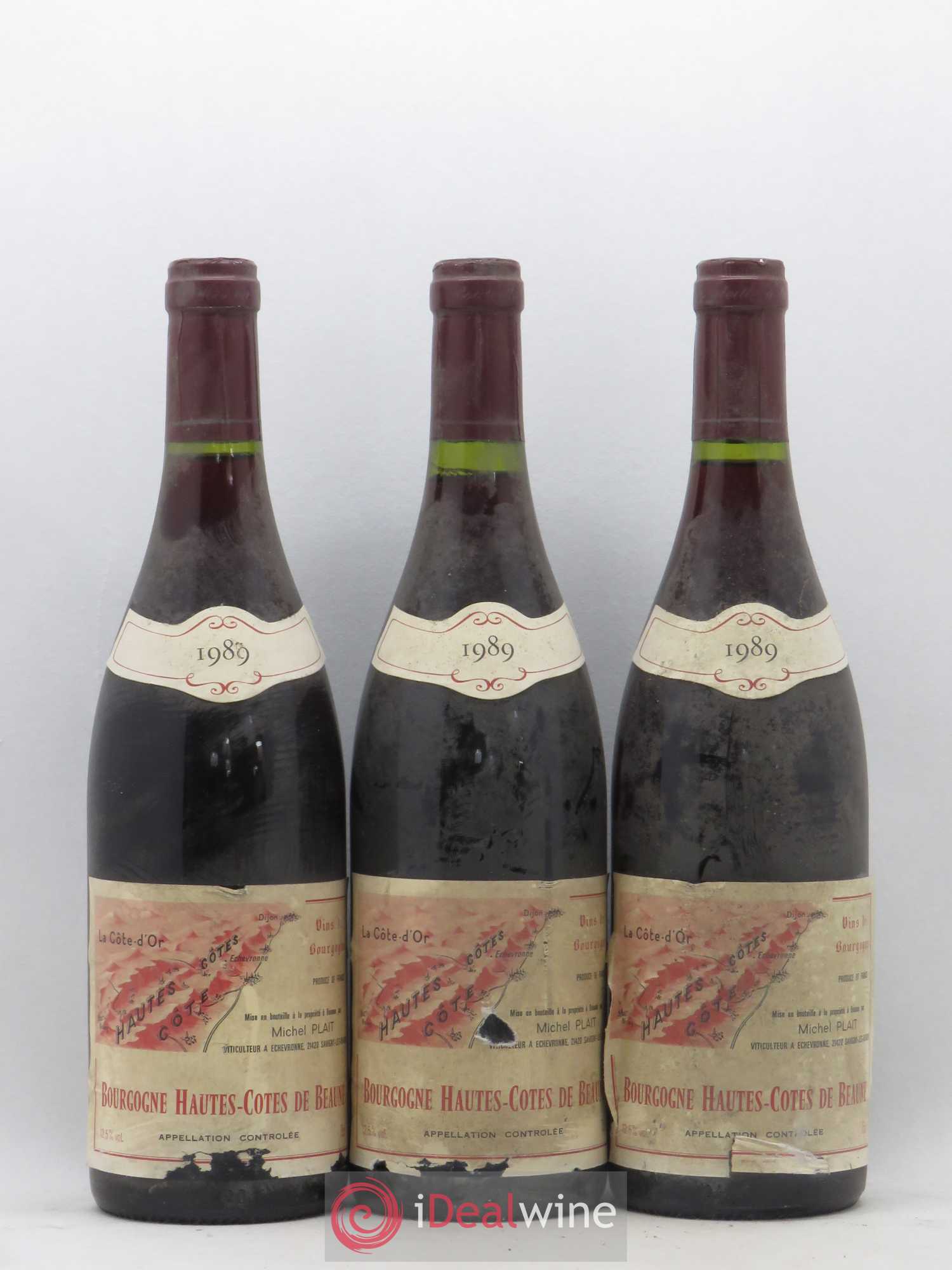 Hautes-Côtes de Beaune Michel Plait 1989 - Lot de 6 bouteilles - 1