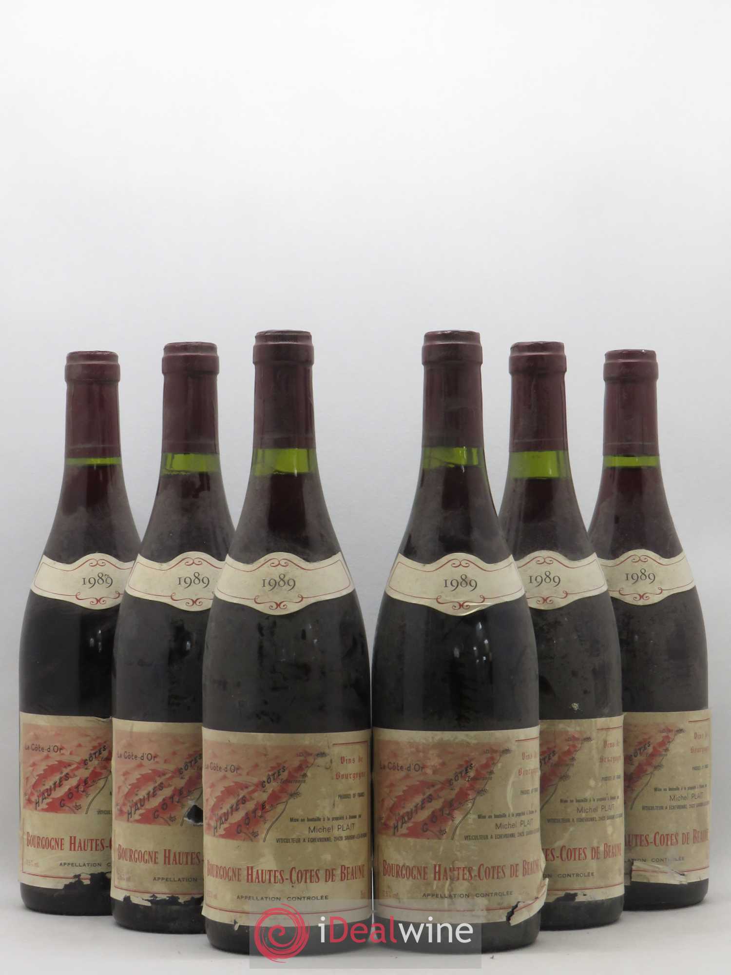 Hautes-Côtes de Beaune Michel Plait 1989 - Lot de 6 bouteilles - 0