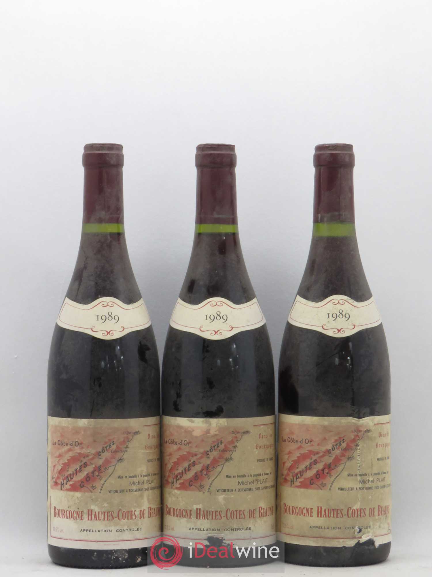 Hautes-Côtes de Beaune Michel Plait 1989 - Lot de 6 bouteilles - 1