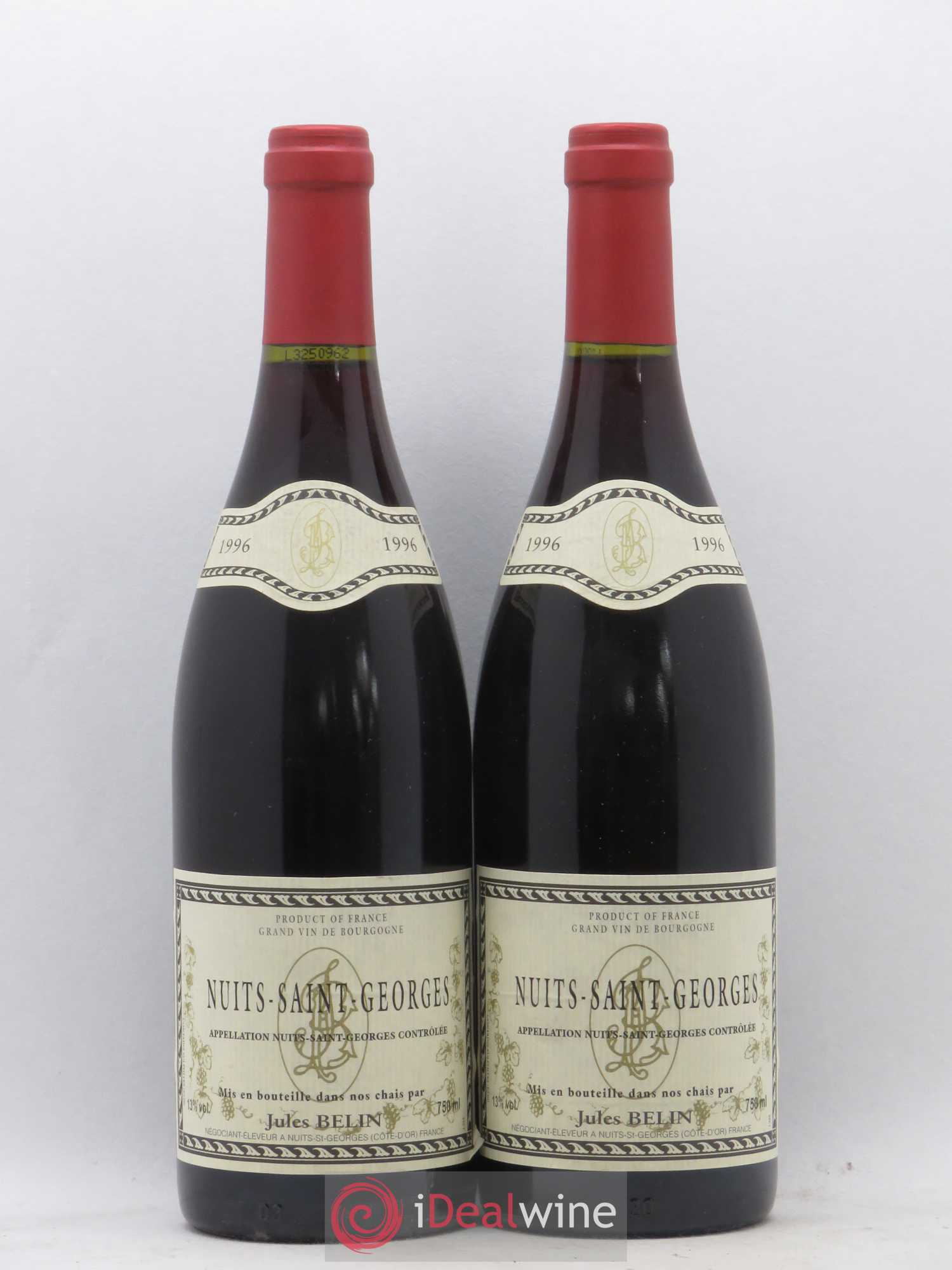 Nuits-Saint-Georges Jules Belin 1996 - Lot de 2 bouteilles - 0