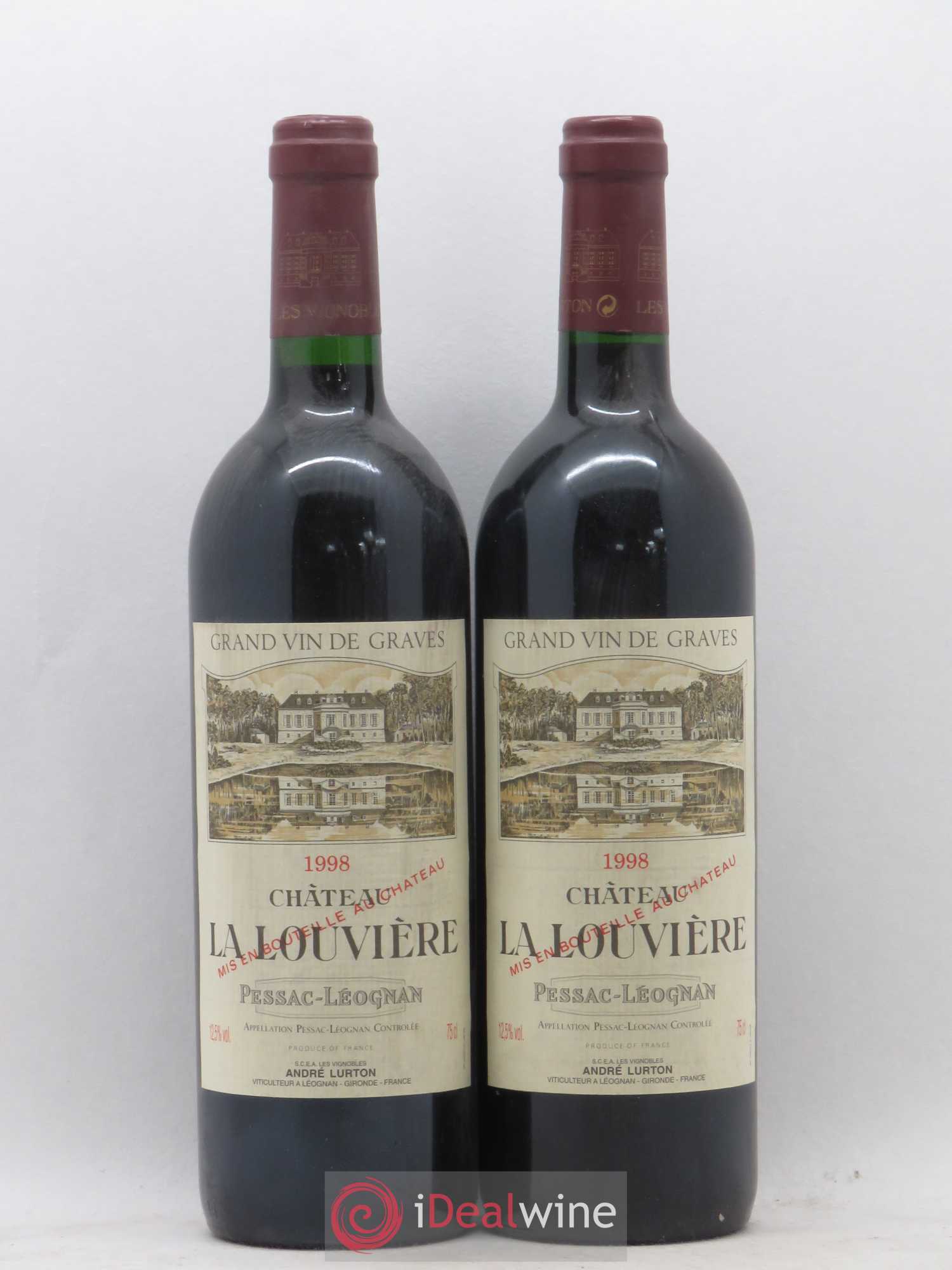 Château la Louvière 1998 - Lot de 2 bouteilles - 0