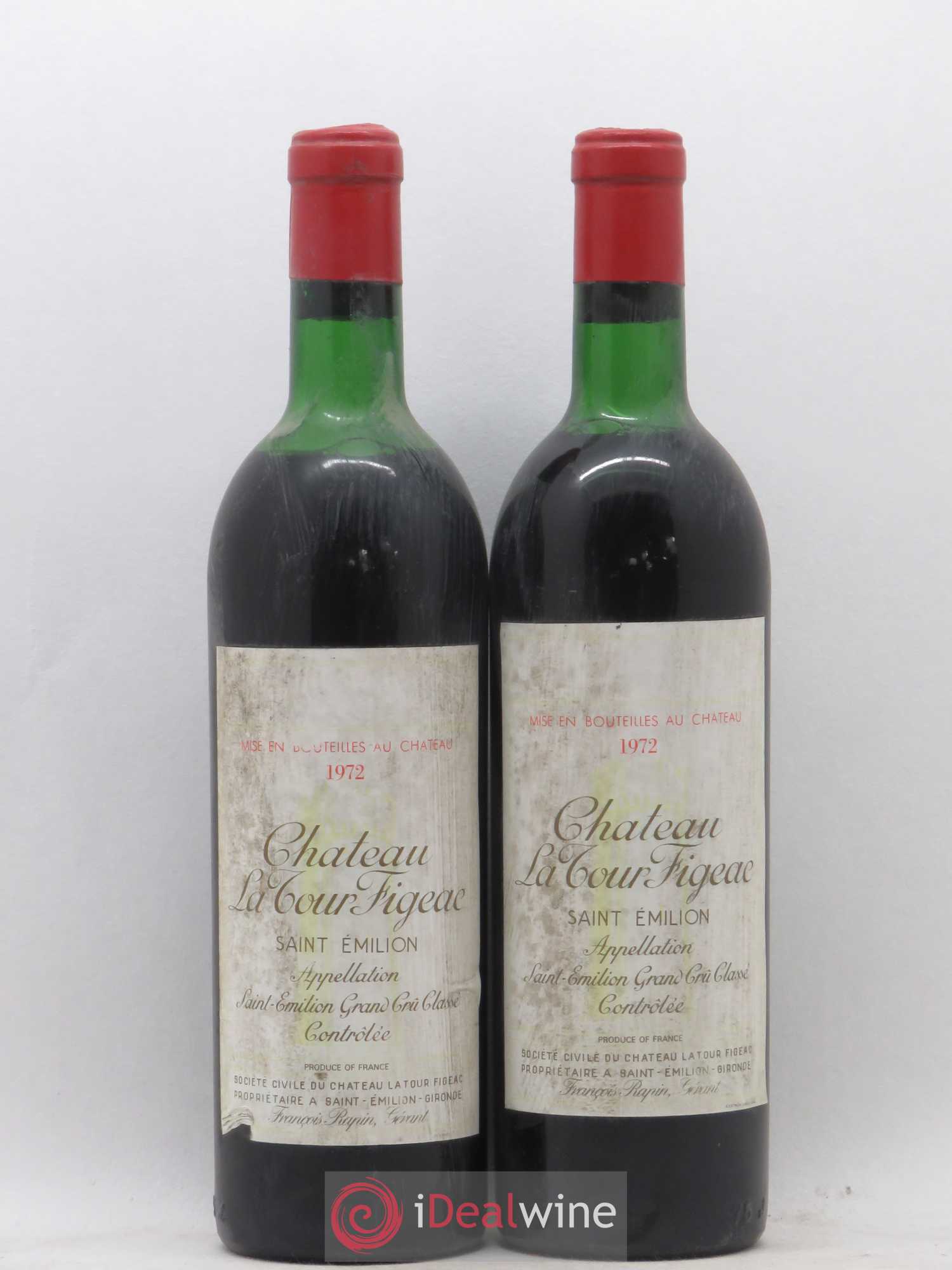 Château la Tour Figeac Grand Cru Classé 1972 - Lot de 2 bouteilles - 0