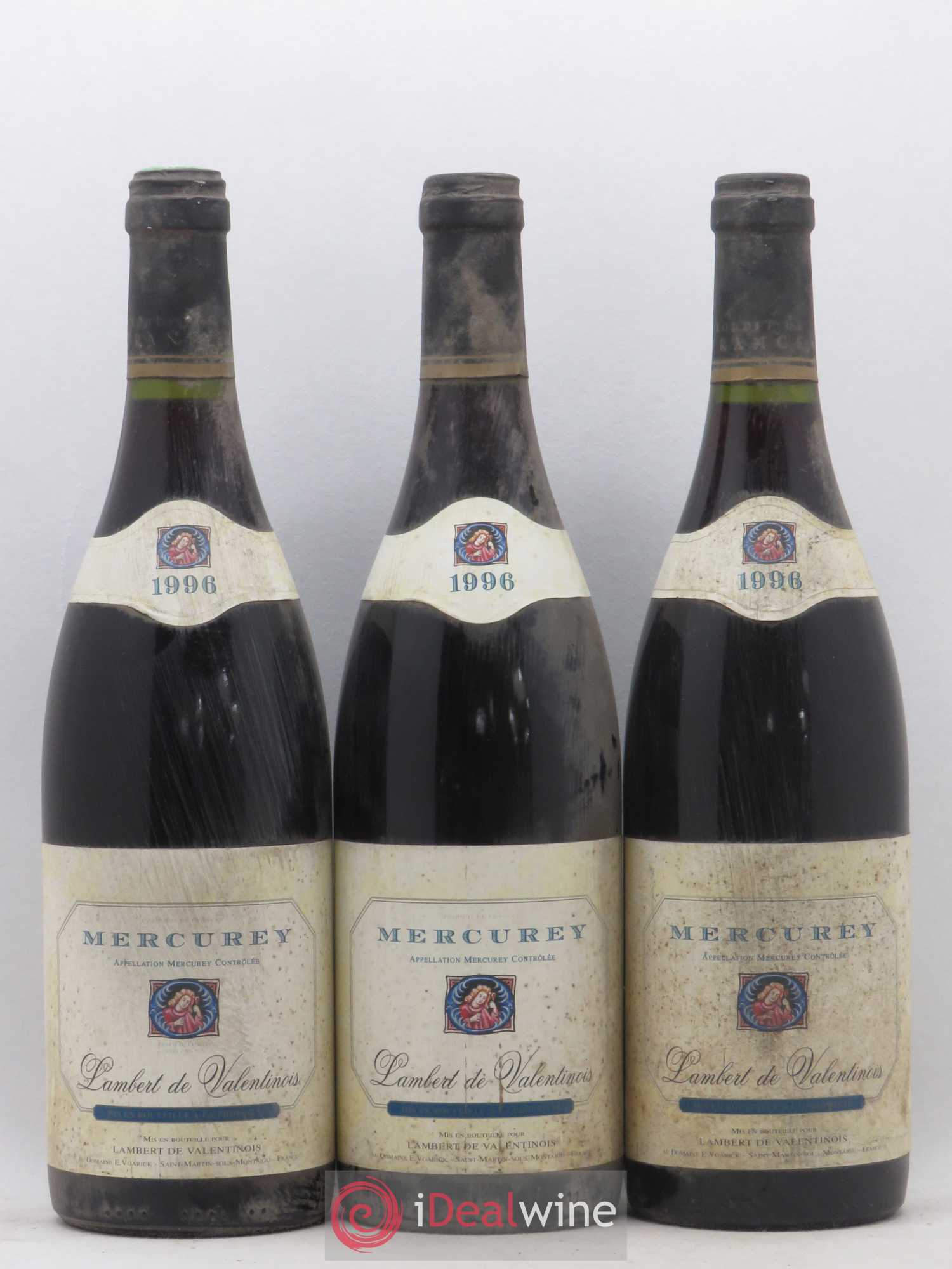 Mercurey Lambert de Valentinois 1996 - Lot de 3 bouteilles - 0