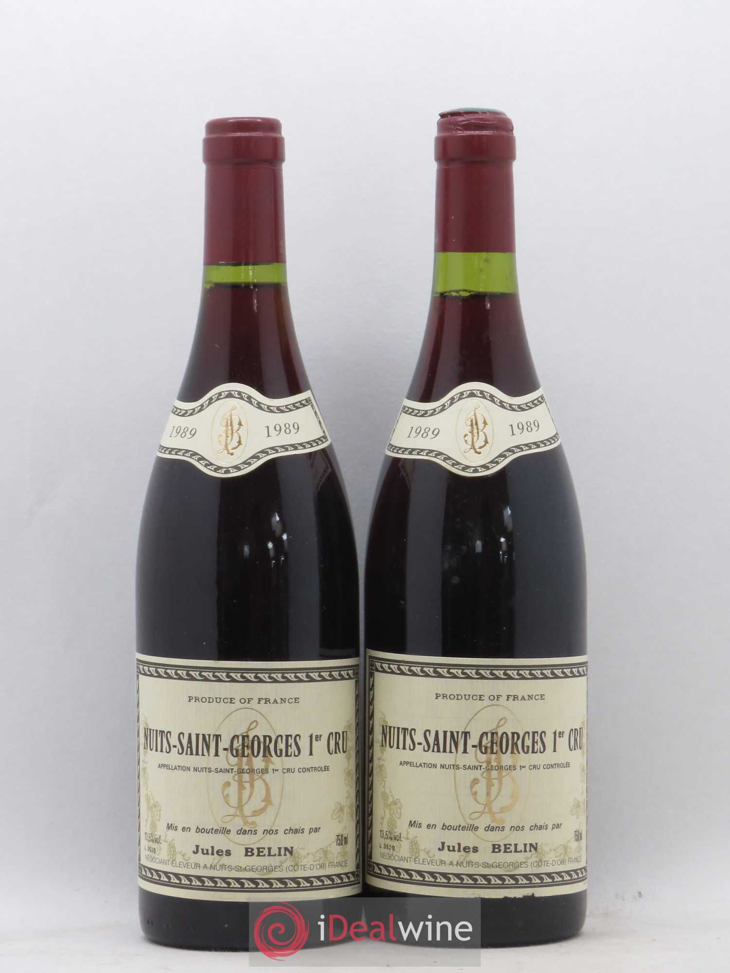 Nuits-Saint-Georges 1er Cru Jules Belin 1989 - Lot de 2 bouteilles - 0