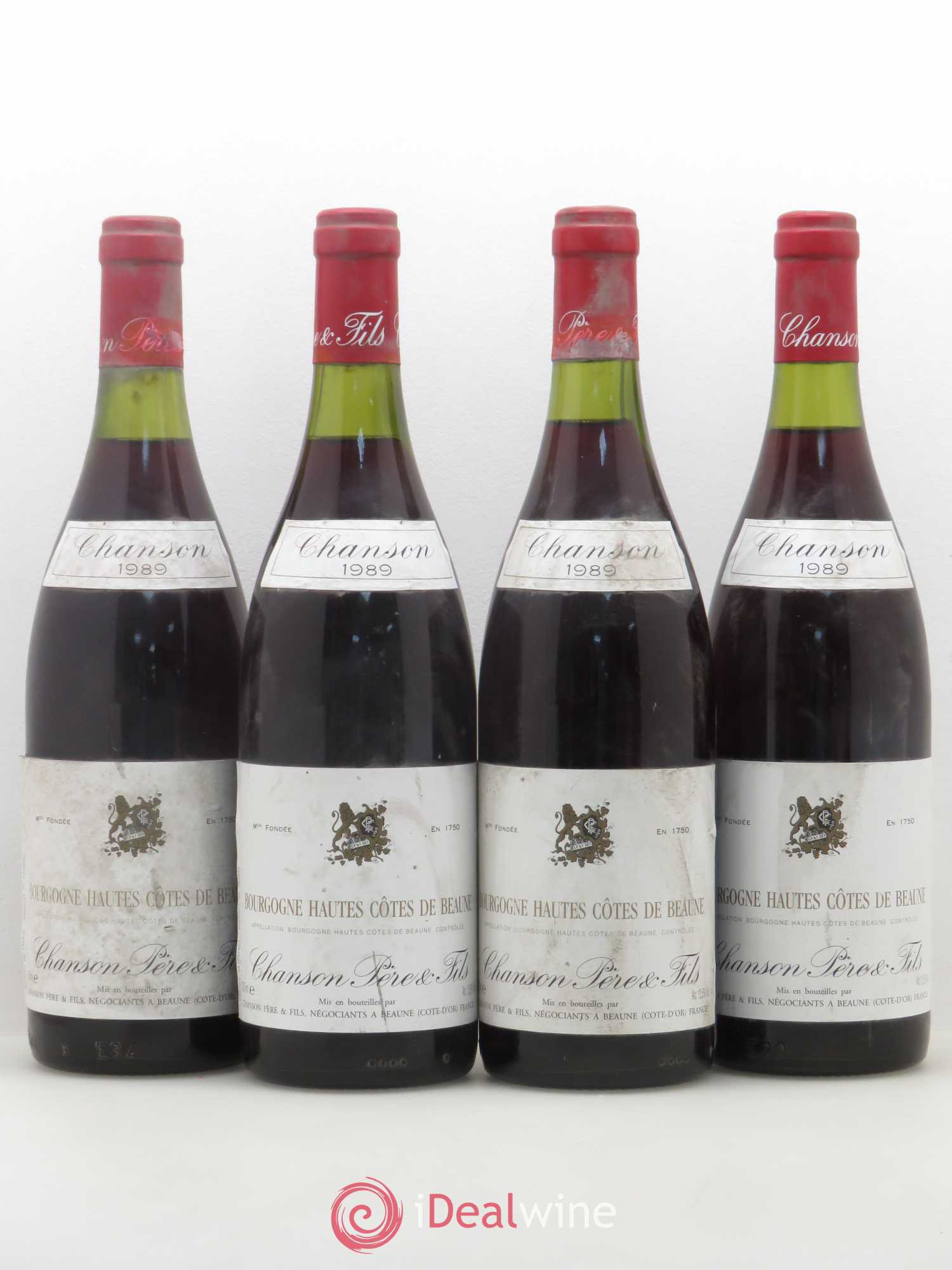 Hautes-Côtes de Beaune Chanson 1989 - Lot de 4 bouteilles - 0