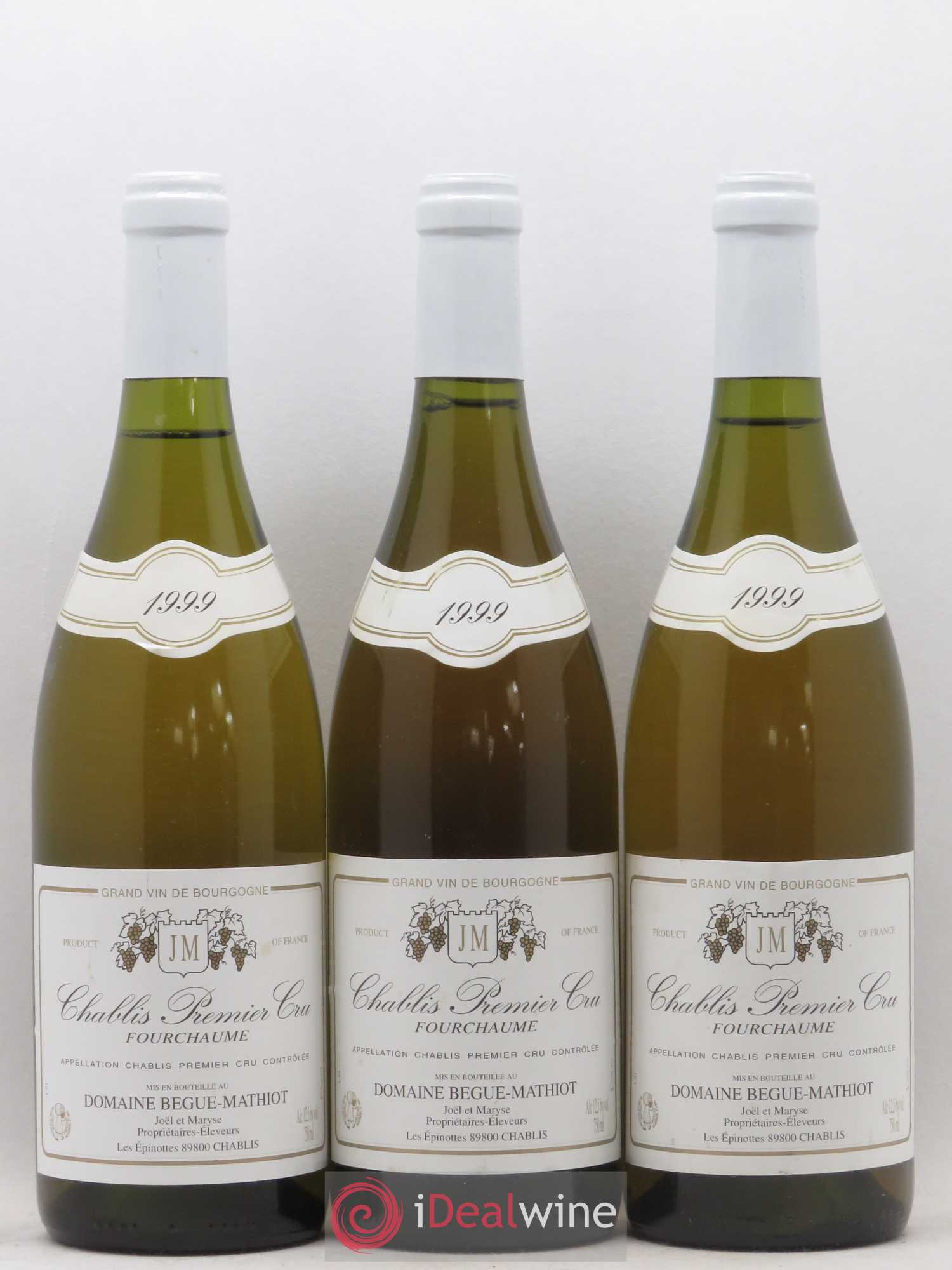 Chablis 1er Cru Fourchaume Domaine Begue Mathiot 1999 - Posten von 3 Flaschen - 0