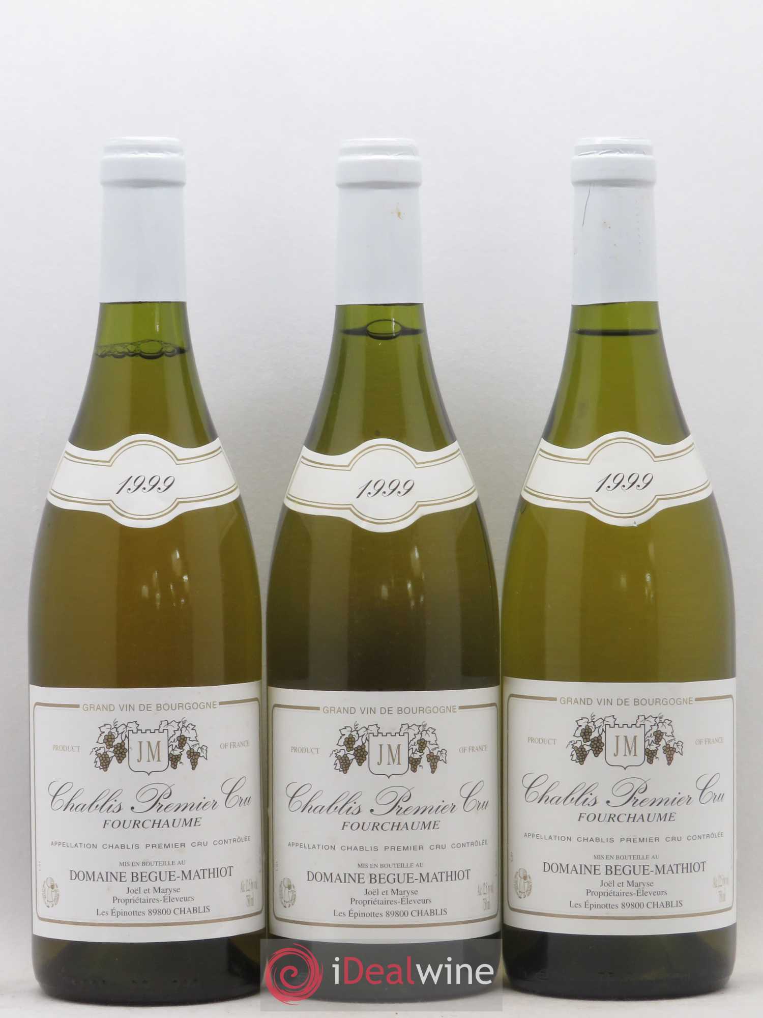 Chablis 1er Cru Fourchaume Domaine Begue Mathiot 1999 - Posten von 3 Flaschen - 0