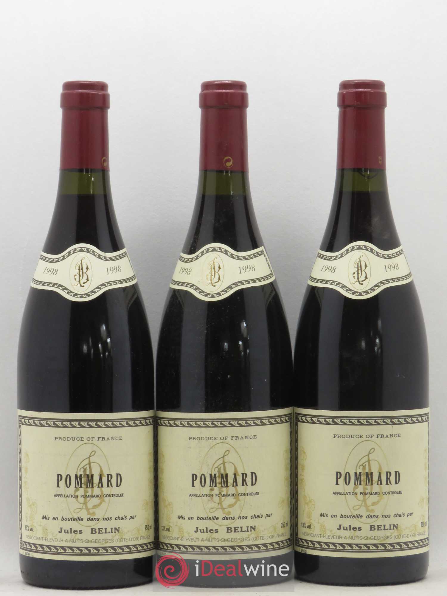 Pommard Jules Belin 1998 - Posten von 3 Flaschen - 0