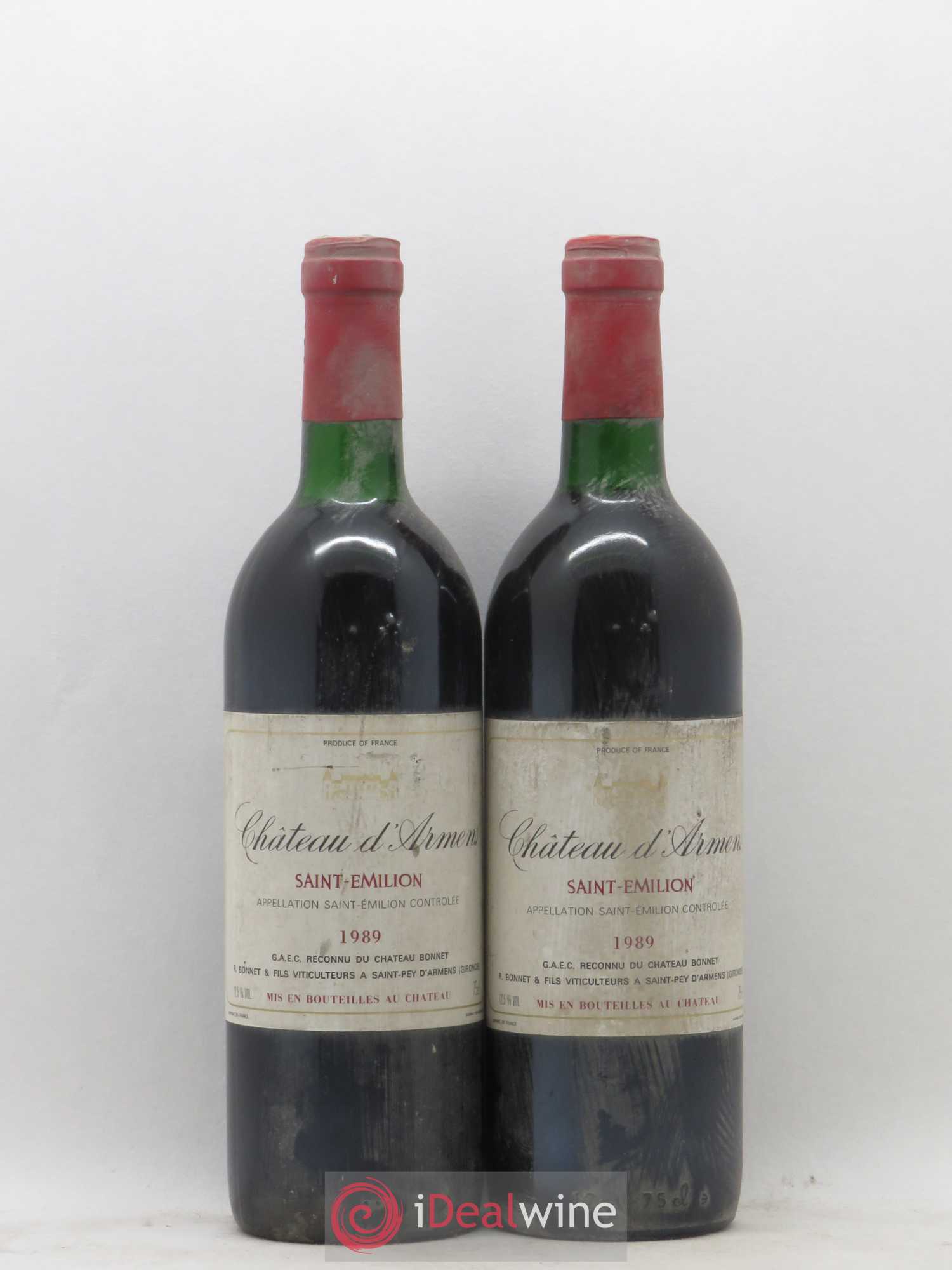 Château Armens Grand Cru 1989 - Lot de 2 bouteilles - 0