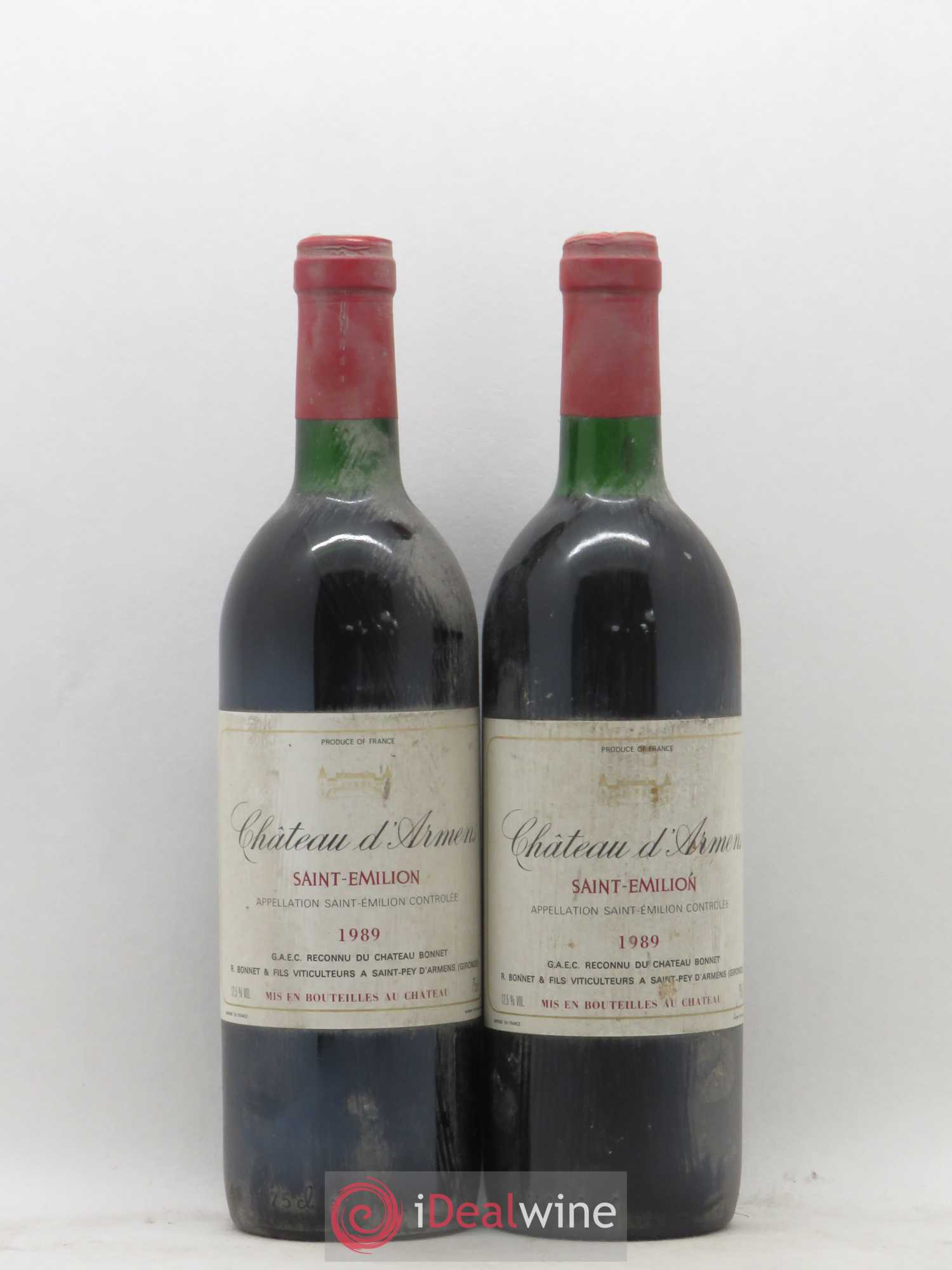 Château Armens Grand Cru 1989 - Lot de 2 bouteilles - 0