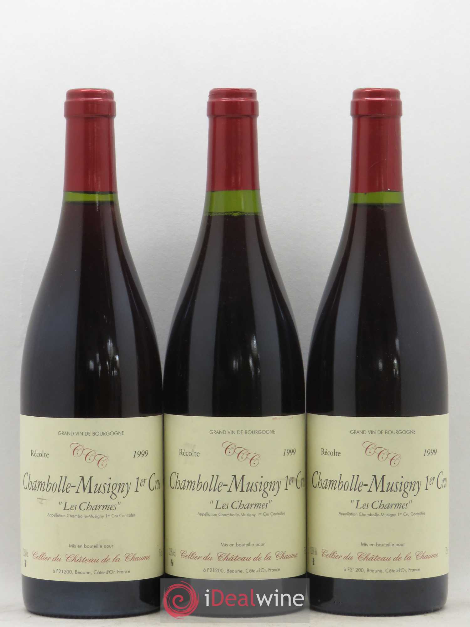 Chambolle-Musigny 1er Cru Les Charmes Chateau de La Chaume 1999 - Posten von 3 Flaschen - 0