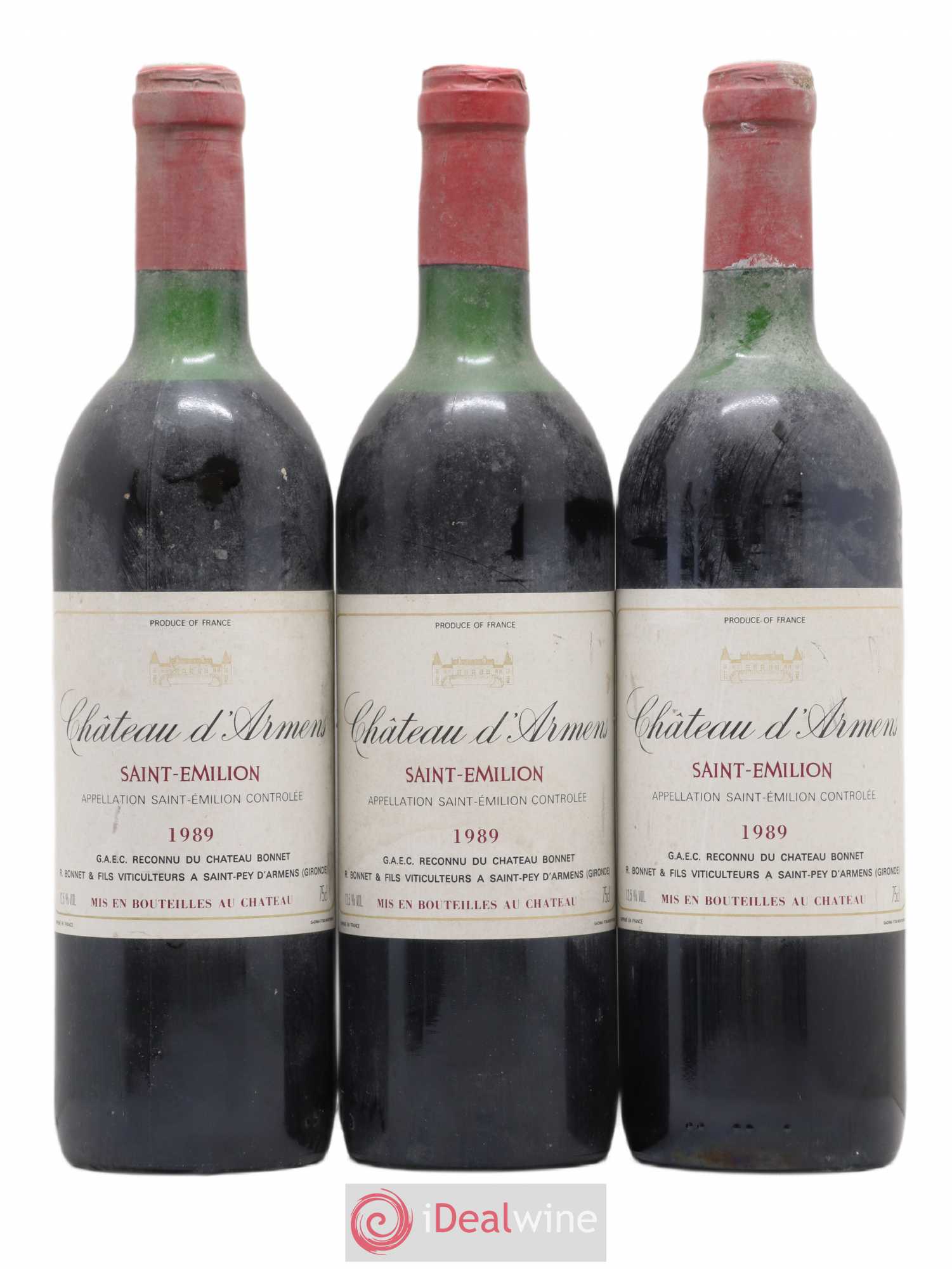 Saint-Émilion Château d'Armens 1989 - Posten von 6 Flaschen - 1