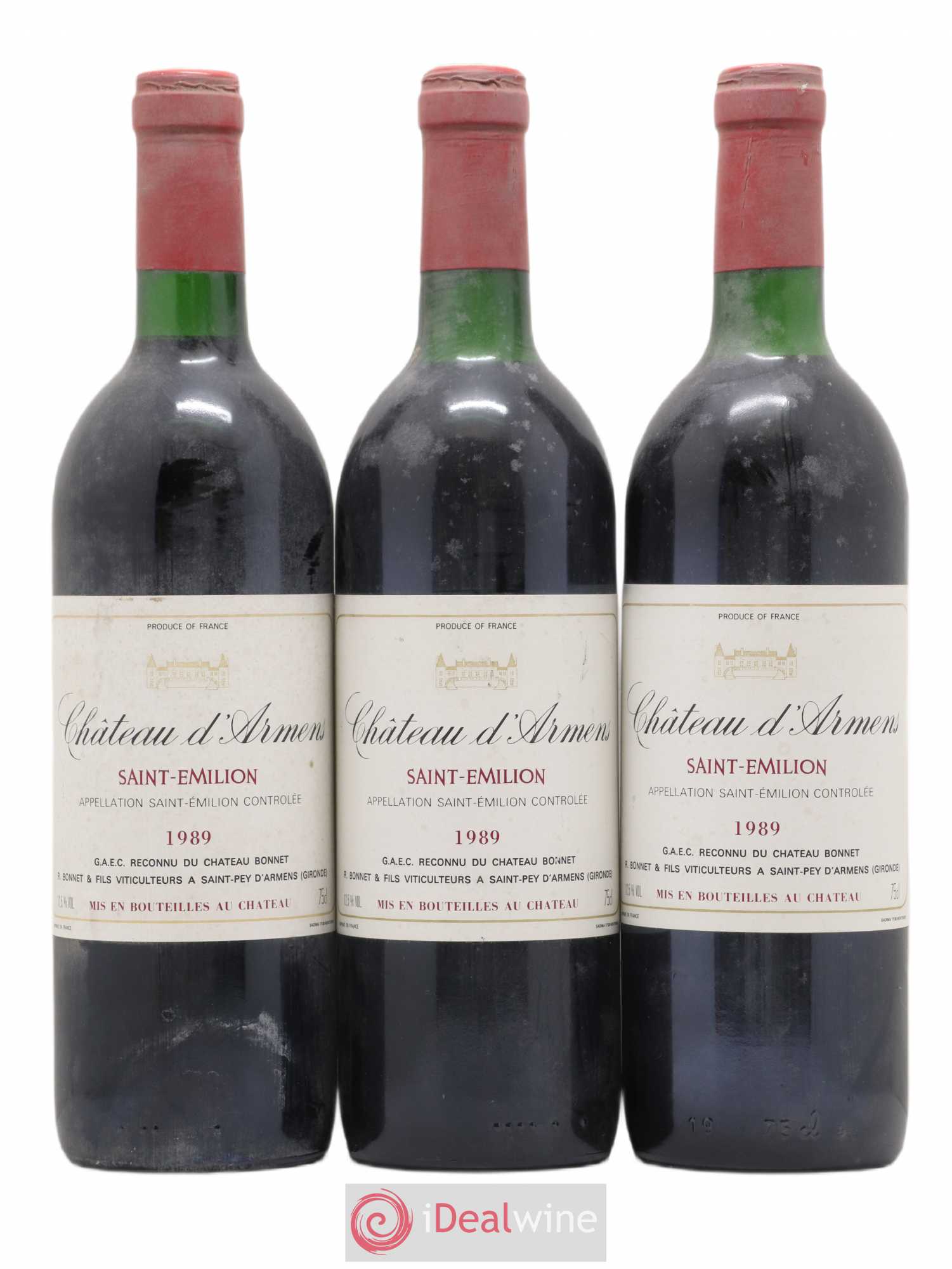 Saint-Émilion Château d'Armens 1989 - Posten von 6 Flaschen - 2