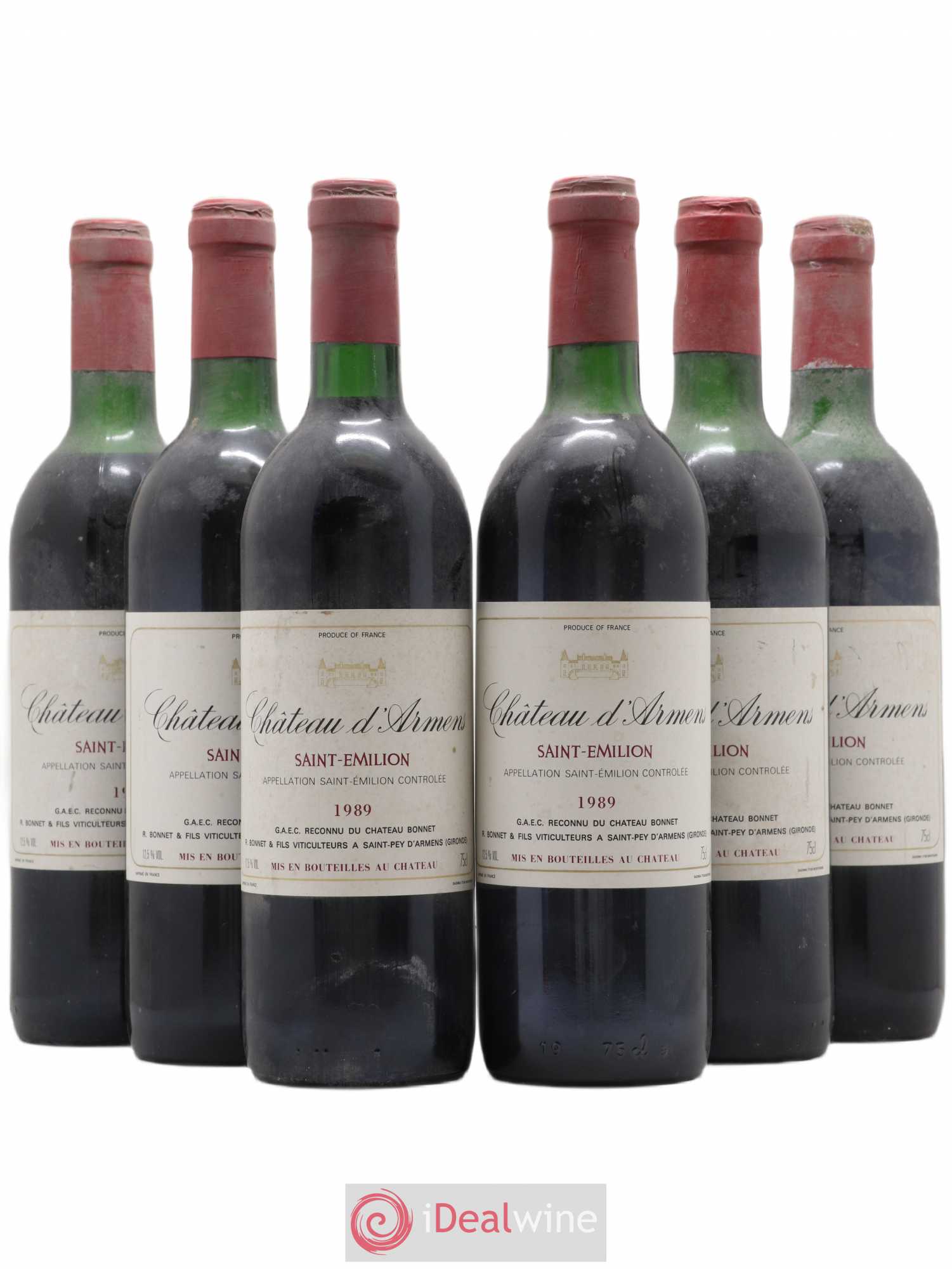 Saint-Émilion Château d'Armens 1989 - Posten von 6 Flaschen - 0