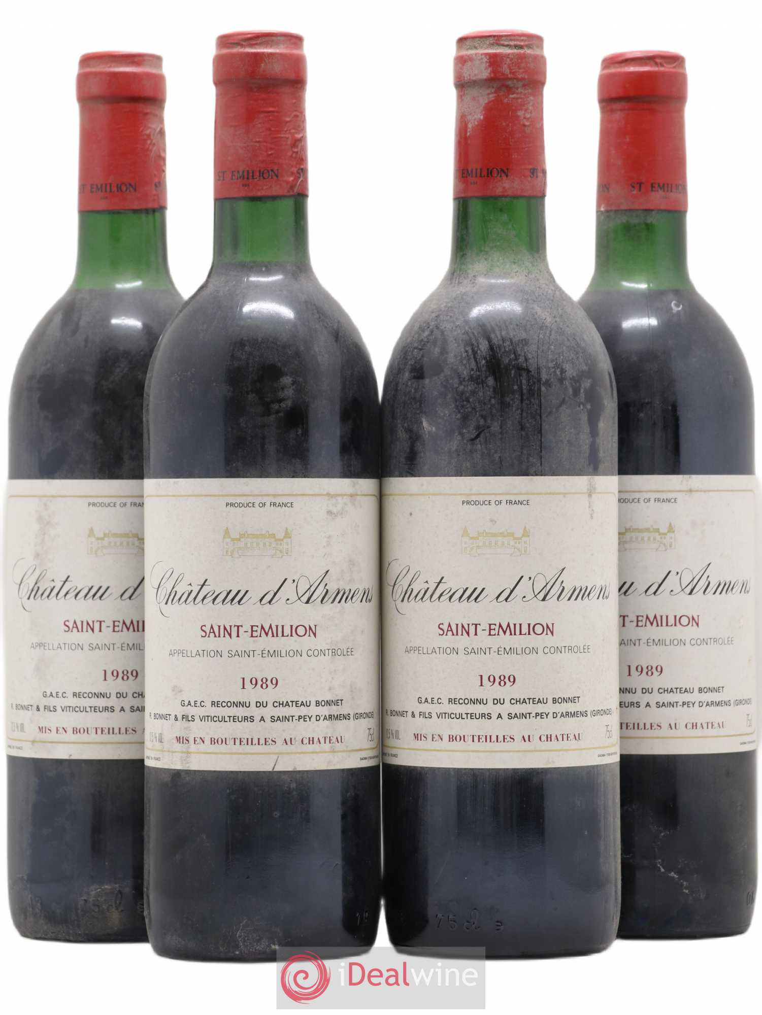 Saint-Émilion Château d'Armens 1989 - Posten von 4 Flaschen - 0