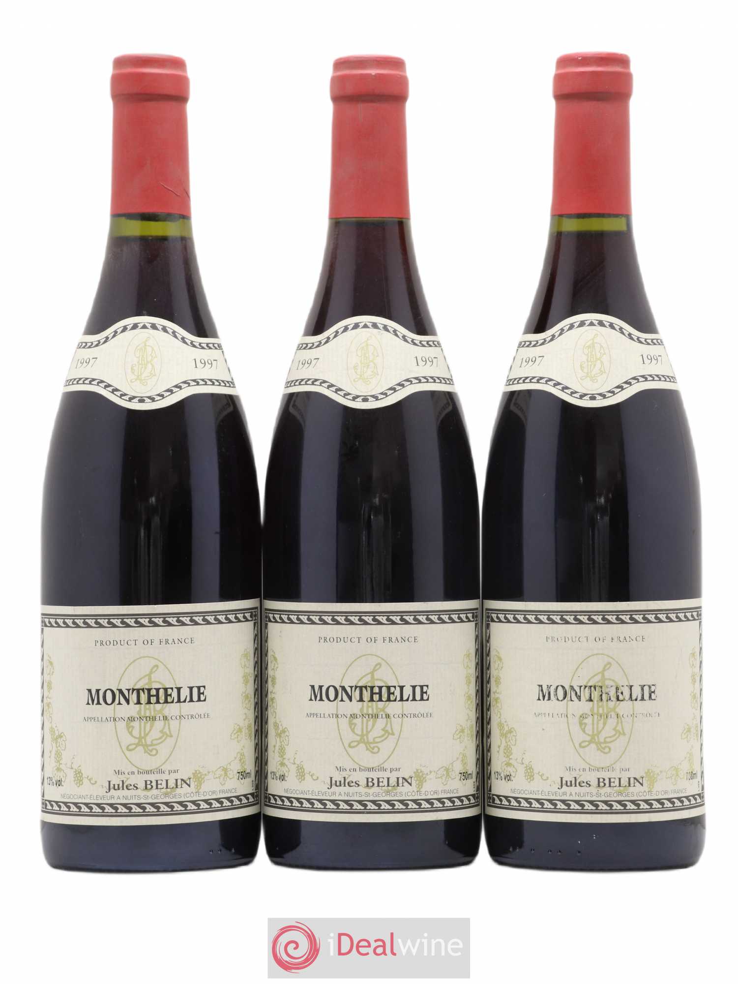 Monthélie Jules Belin 1997 - Lot de 3 bouteilles - 0