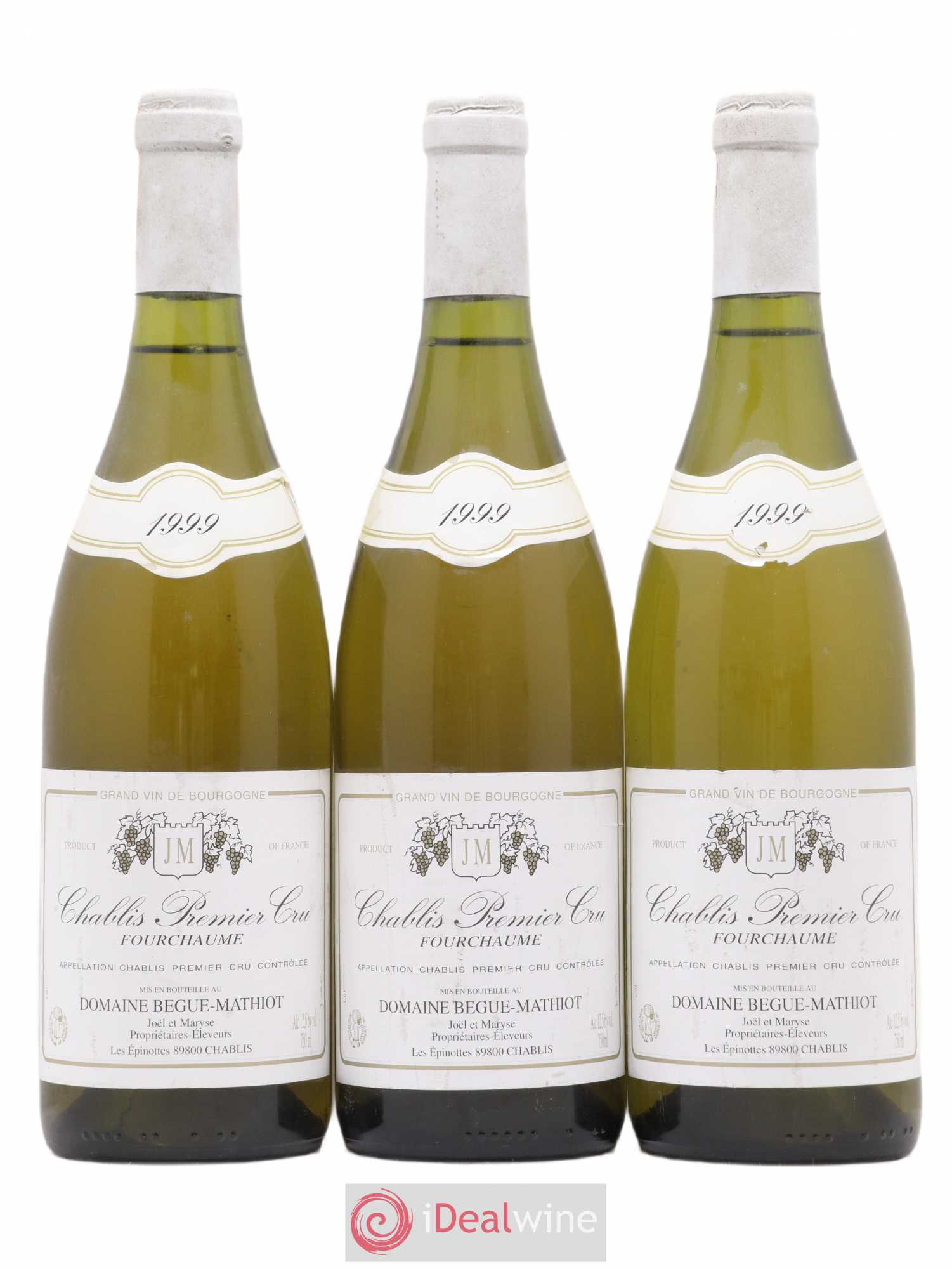 Chablis 1er Cru Fourchaume Begue Mathiot 1999 - Lot de 3 bouteilles - 0