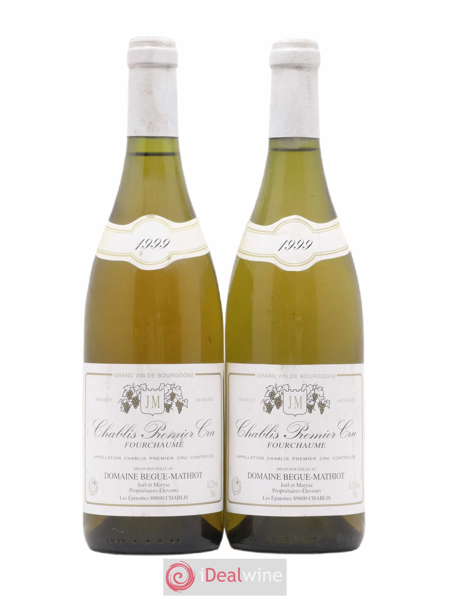 Chablis 1er Cru Fourchaume Begue Mathiot 1999 - Lot de 2 bouteilles - 0