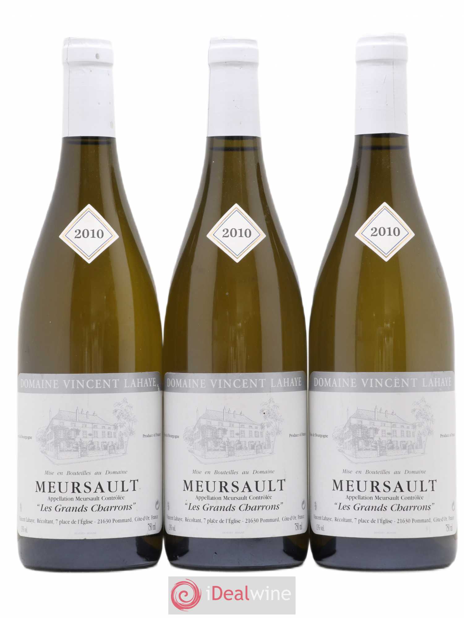 Meursault Les Grands Charrons Vincent Lahaye 2010 - Lot de 3 bouteilles - 0