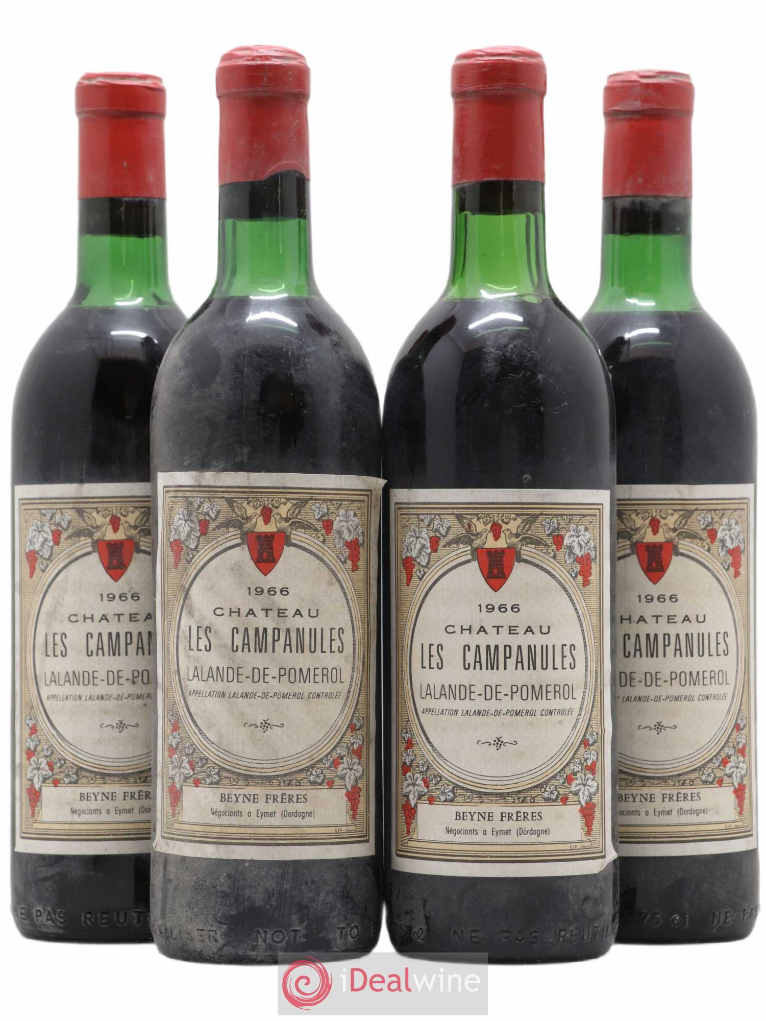 Lalande-de-Pomerol Chateau Les Campanules 1966 - Posten von 4 Flaschen - 0