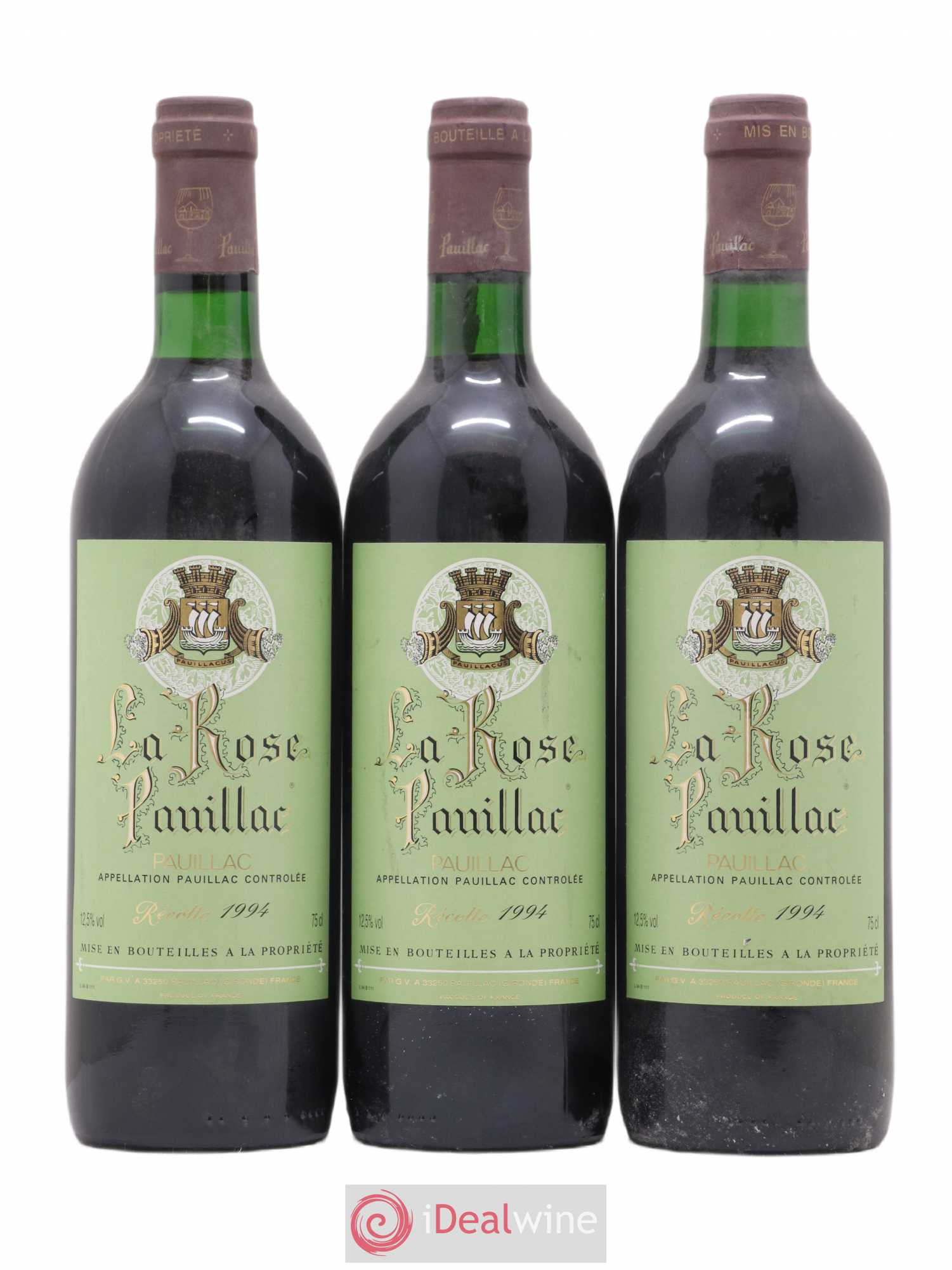 La Rose Pauillac 1994 - Lot de 3 bouteilles - 0