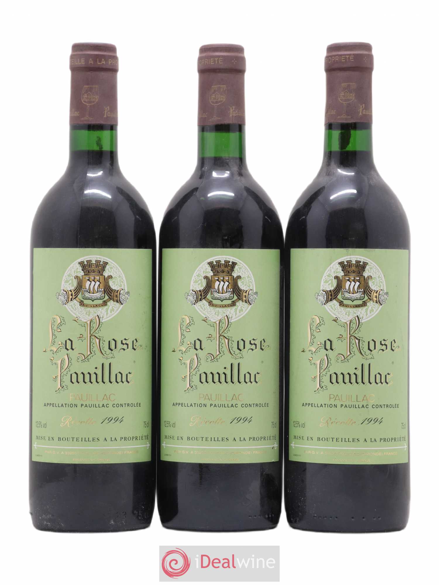 La Rose Pauillac 1994 - Lot de 3 bouteilles - 0