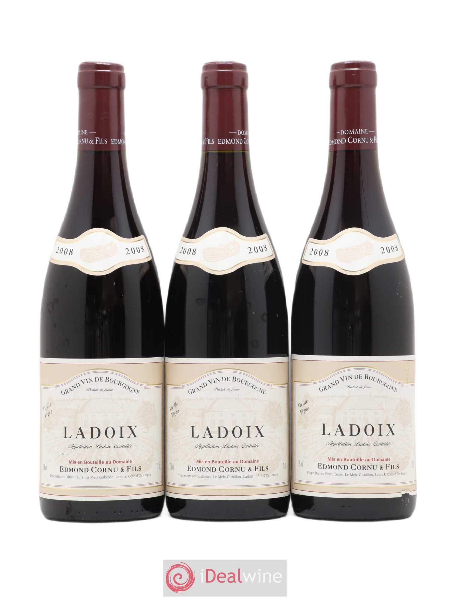 Ladoix Edmond Cornu Vieille vigne 2008 - Posten von 3 Flaschen - 0