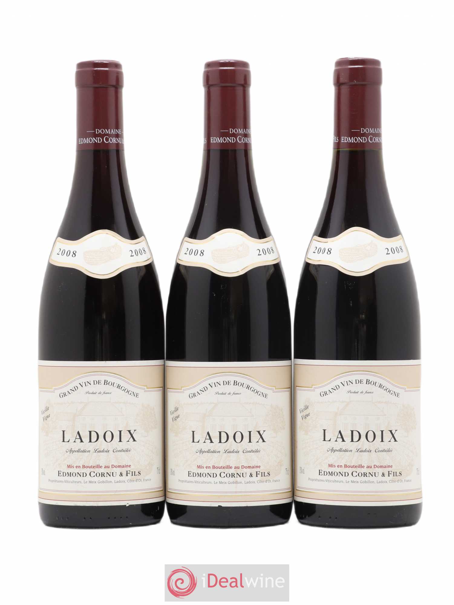 Ladoix Edmond Cornu Vieille vigne 2008 - Posten von 3 Flaschen - 0
